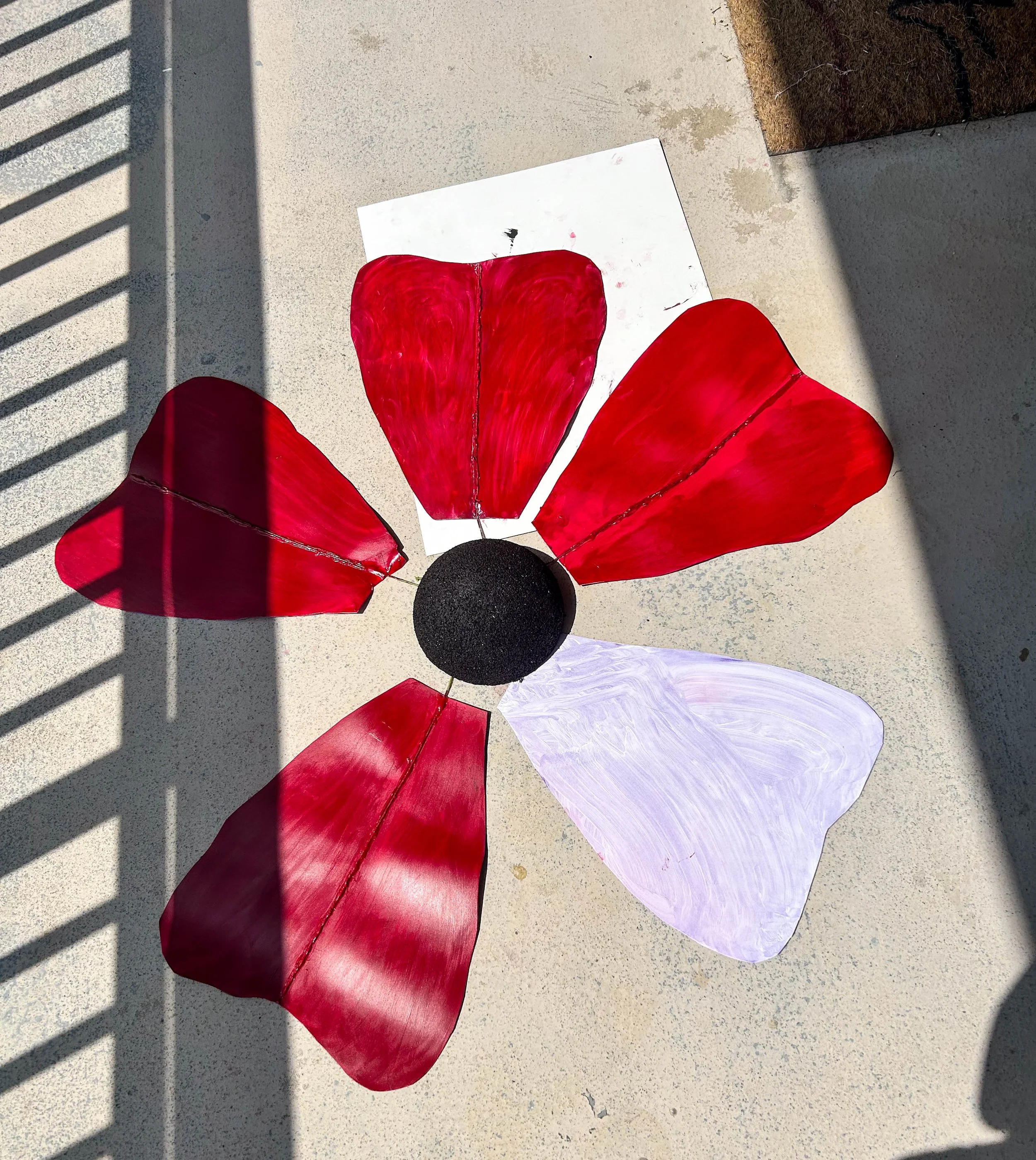 A giant poppy flower for an anti war display on the National Mall in D.C.