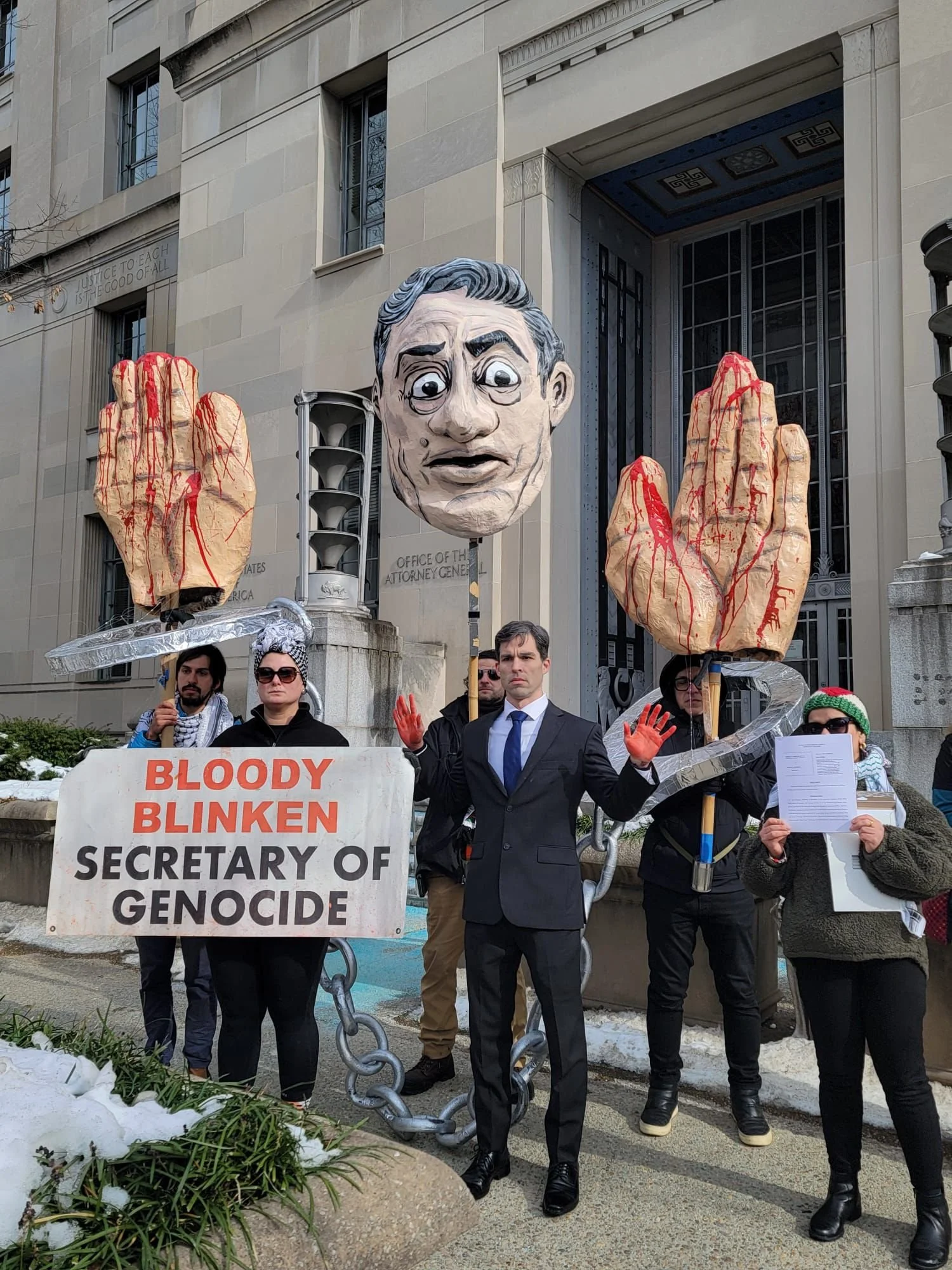 I painted this puppet of former Secretary of State Antony Blinker for an antiwar  protest outside the state department.