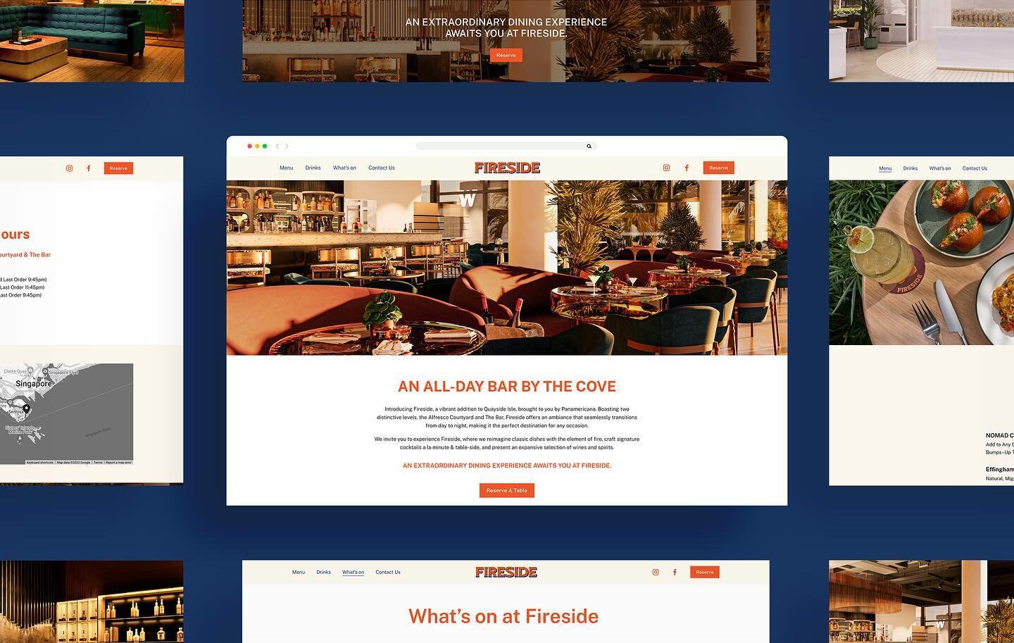 Fireside is a new all day bar concept by Panamericana. Studio Giraffe designed a website for the bar/restaurant. Find out more at the link in bio!

#websitedesign #singapore #design #webdesign #graphicdesign #userinterface #userexperience #visualcomm