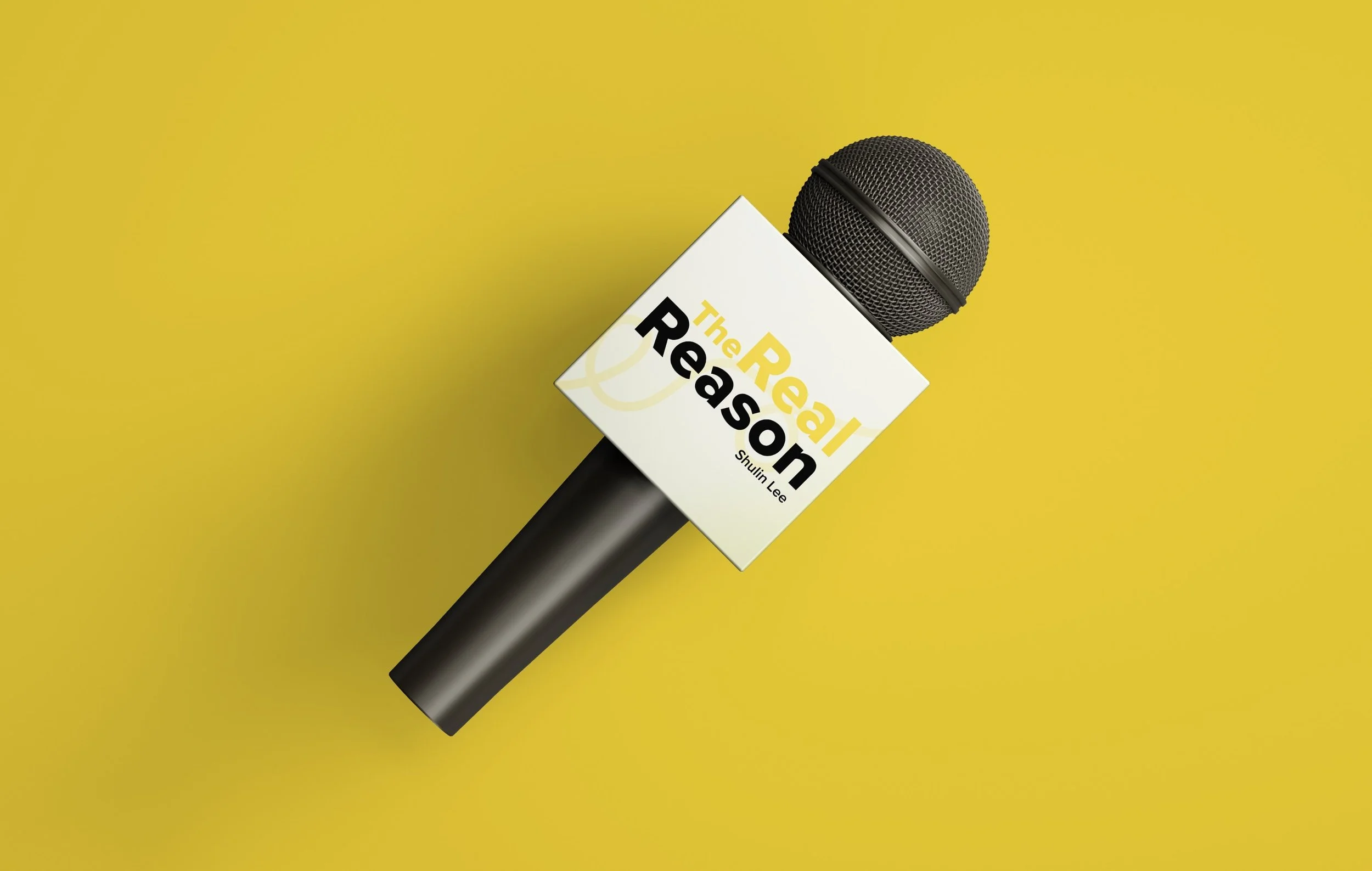 The Real Reason is a podcast about success, mindset, and growth, hosted by Shulin Lee, lawyer-turned-recruiter and Singapore&rsquo;s #1 LinkedIn creator. Studio Giraffe created a brand identity for the podcast including a logo, colour palette and pod