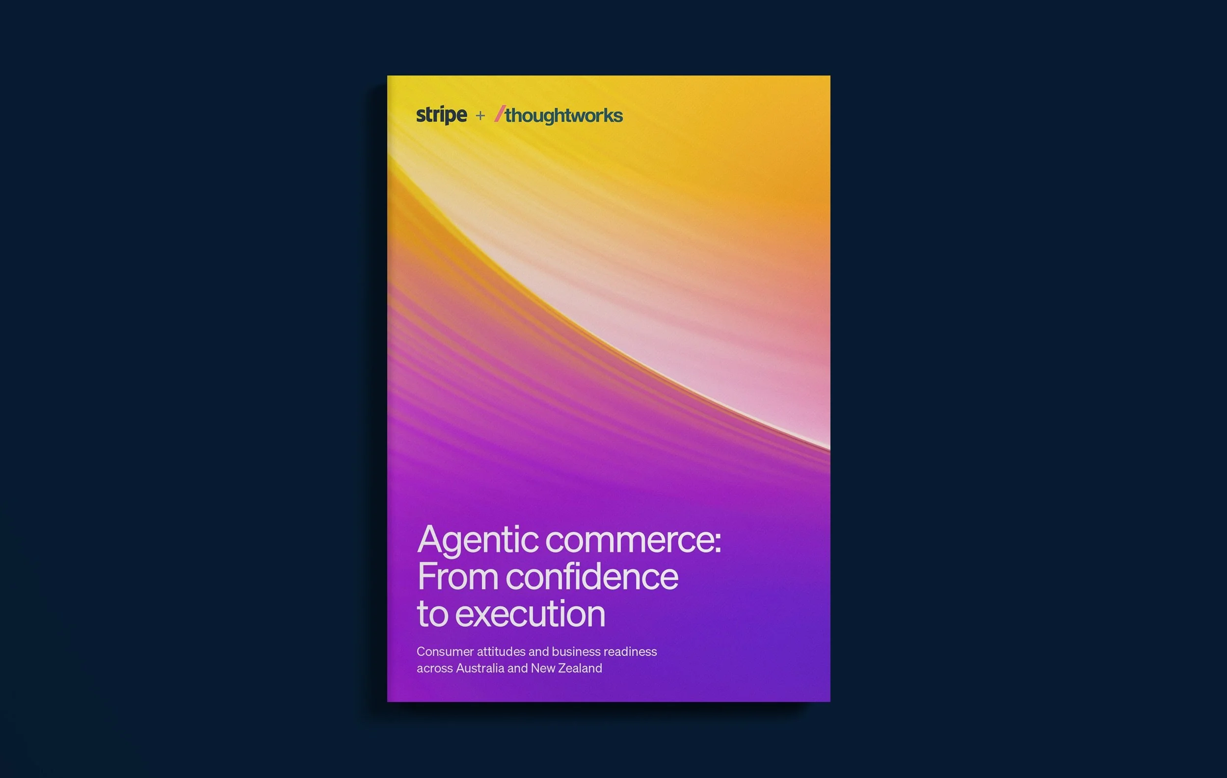 Studio Giraffe designed a joint study by Stripe and Thoughtworks capturing insights from 1,500+ consumers and 200+ businesses across Australia and New Zealand. The goal: to see how AI-assisted shopping has advanced in the region. Find out more at the