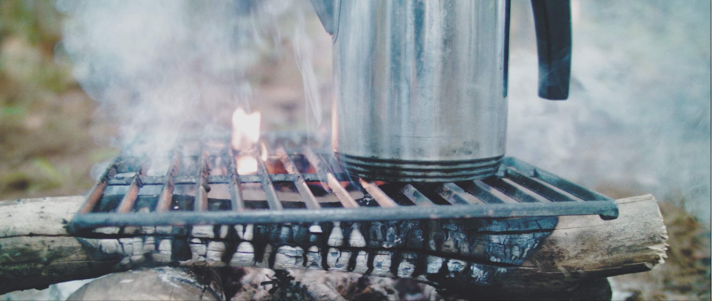 Coffee Pot Over Campfire