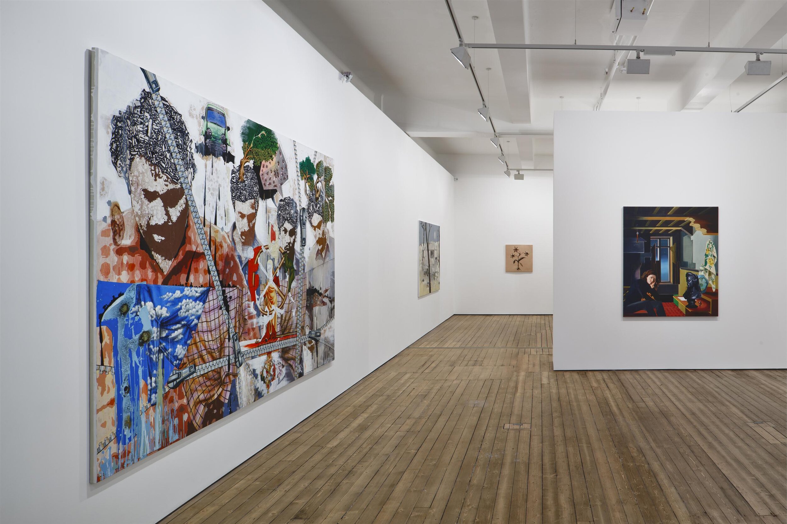  L-R Works by Jitish Kallat, Uwe Wittwer, Patricia Piccinini and Susanne Kuhn 