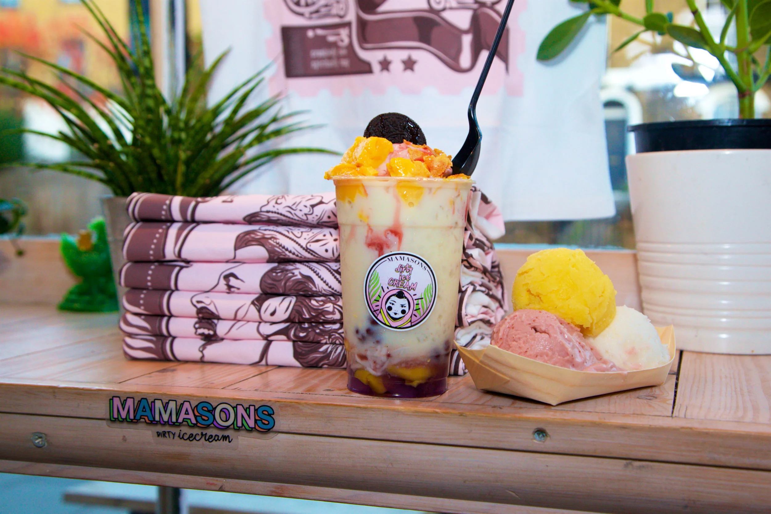 The new vegan halo halo at Mamasons—the Bohemian Raspberry!