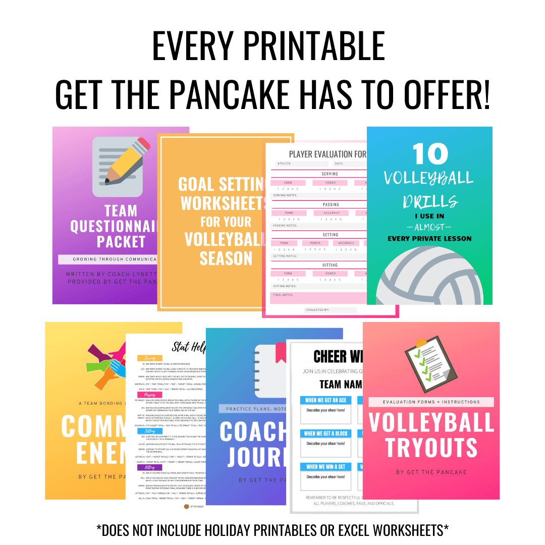 Volleyball Coaching Tools and Printables