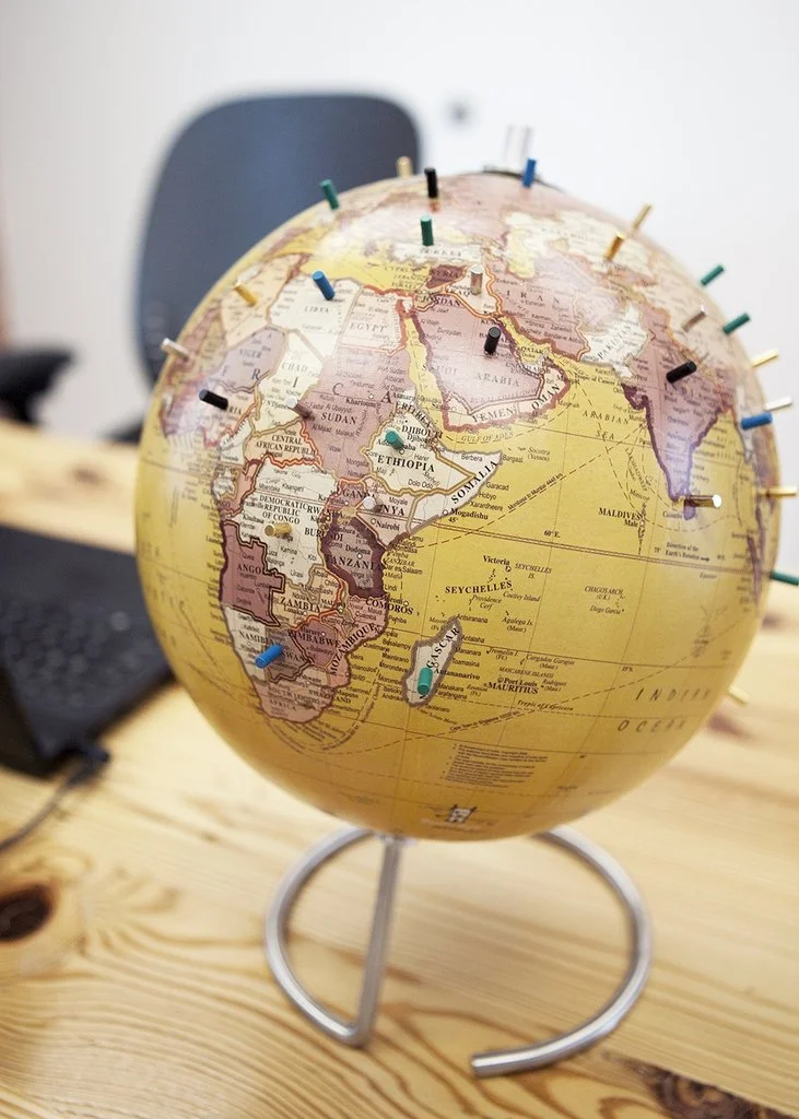 World Globe with Magnetic Pins