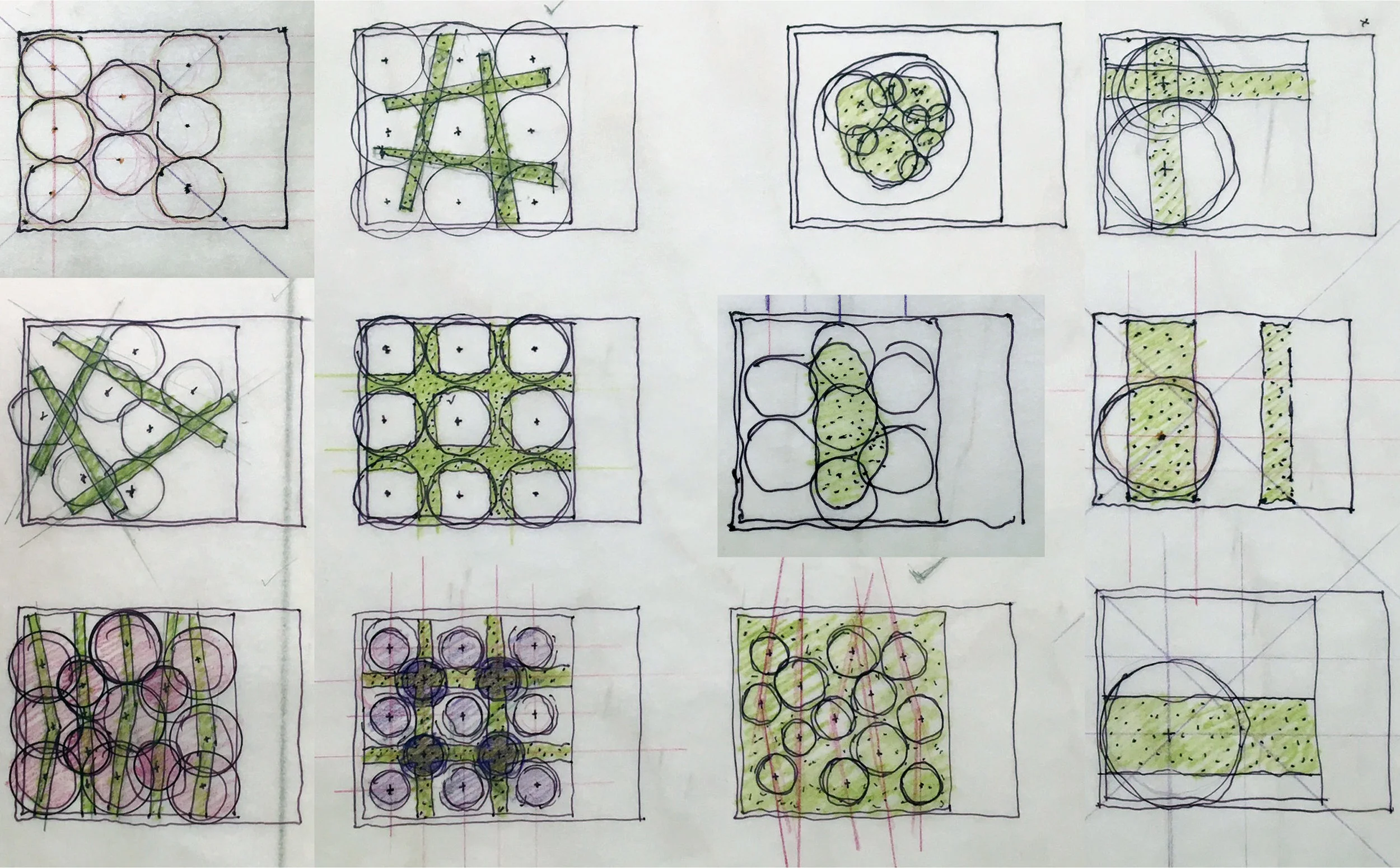 courtyard scheme sketches