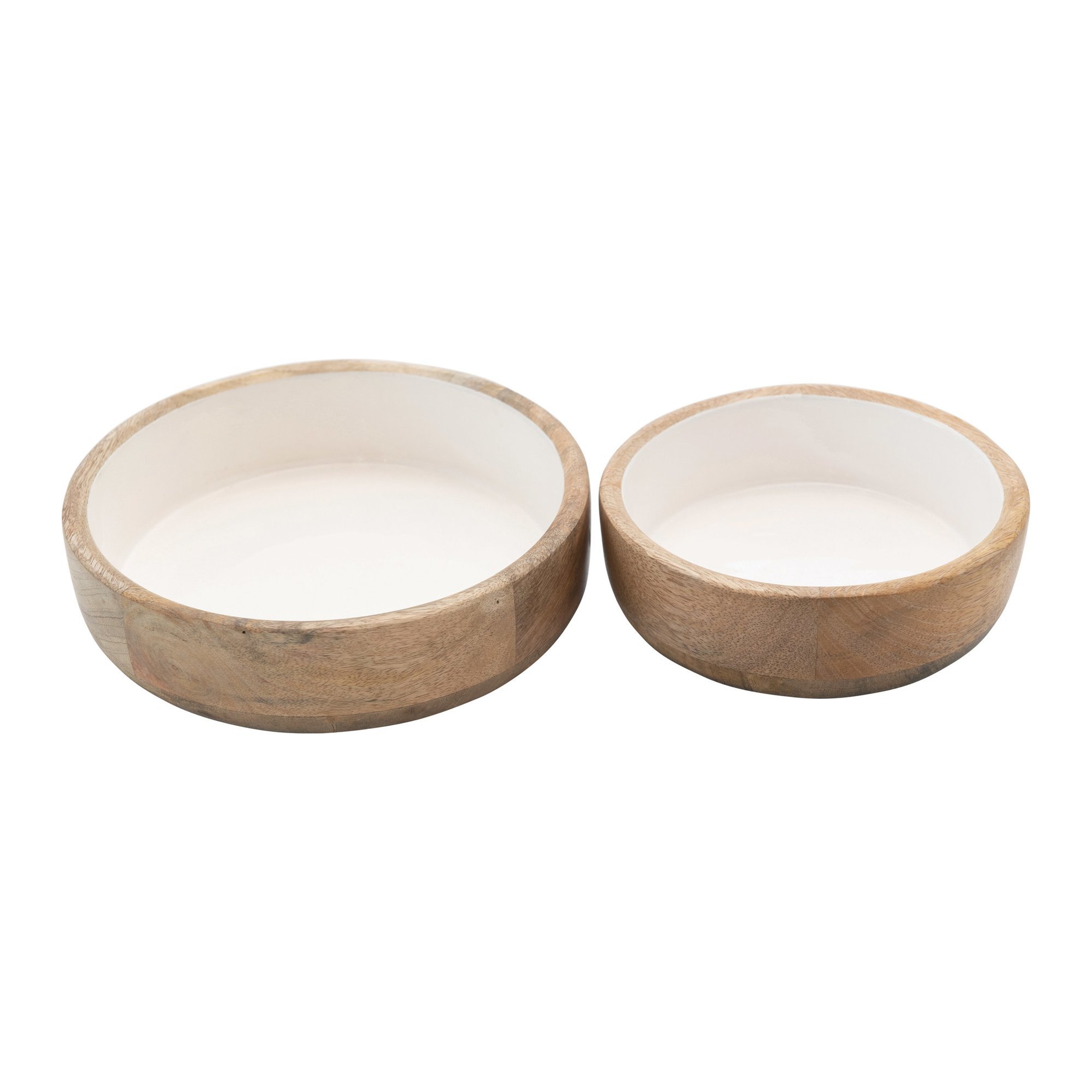 Wood and White Bowls