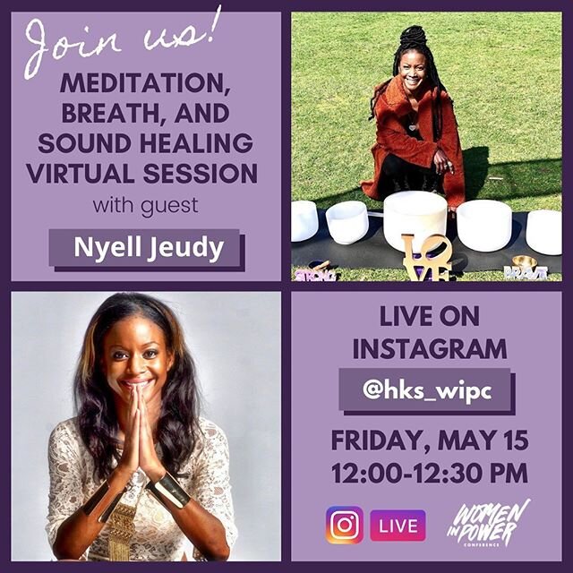 Join us this Friday @ 12:00PM EST for a 30 minute virtual sound healing and meditation session on our Instagram Live with @nye_jeu. Nyell Jeudy is a Mindfulness and Meditation, Yoga, and Sound Healing facilitator and was going to be a speaker at the 