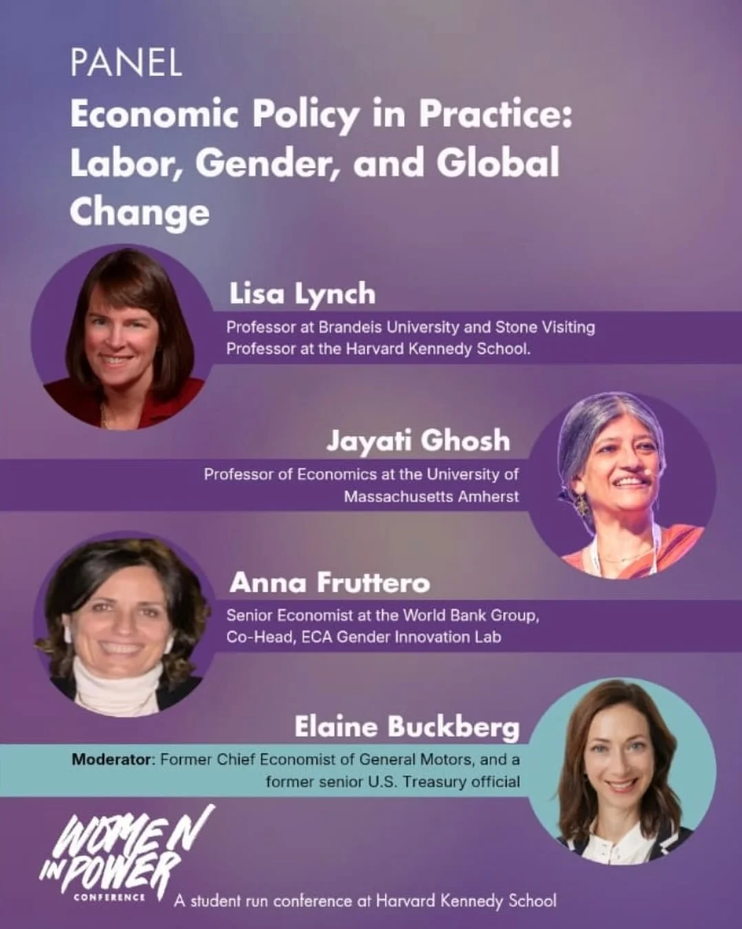 ❗️The Women in Power Conference is 2 weeks from today❗️We&rsquo;re so excited to start sharing panel line ups- and with that, check out this badass line up of female economists 💜🥳