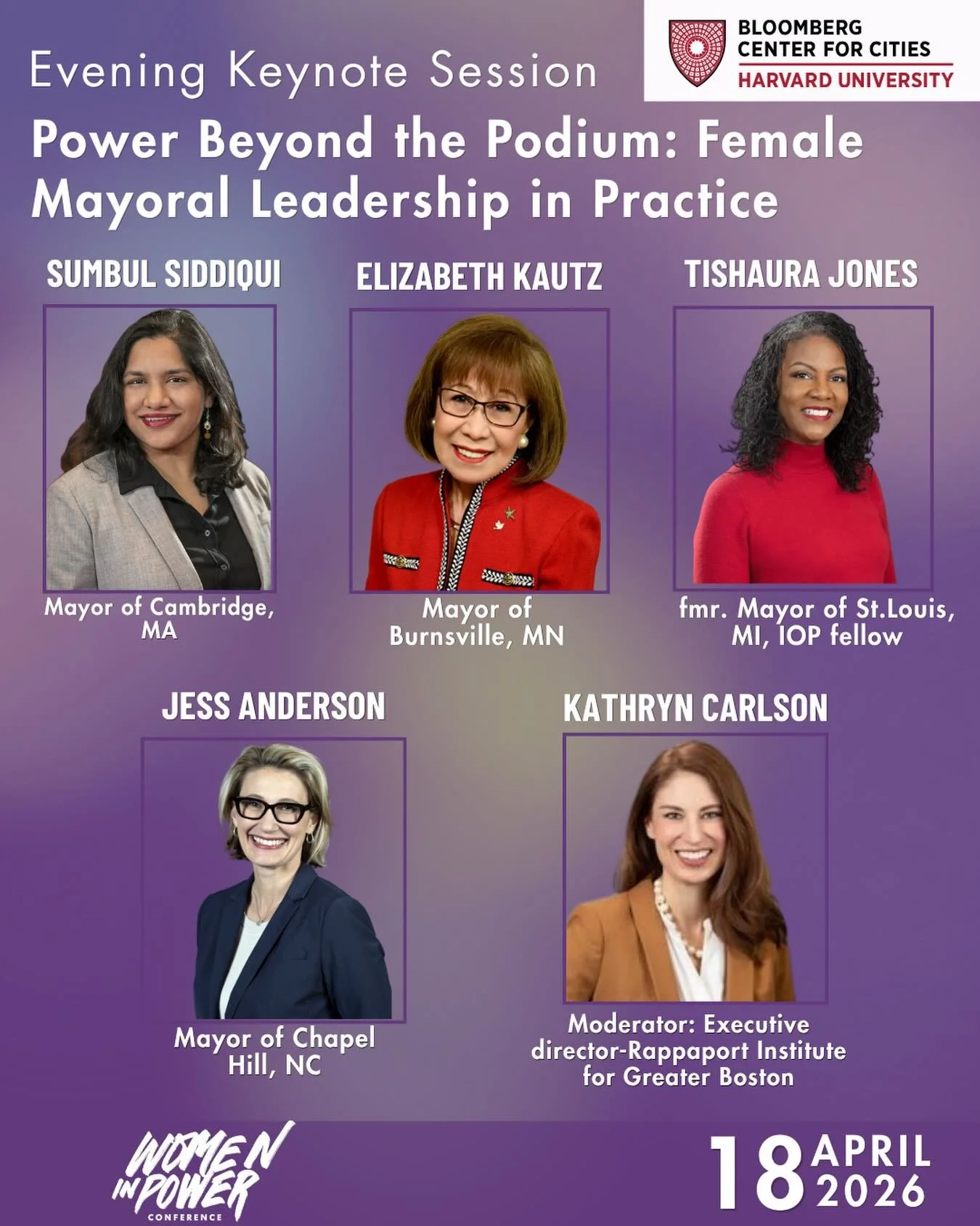 Last but not least, our Evening Keynote.

Power Beyond the Podium: Female Mayoral Leadership in Practice brings together mayors who are leading from the front, navigating complexity, and shaping cities in real time.

From housing and public safety to