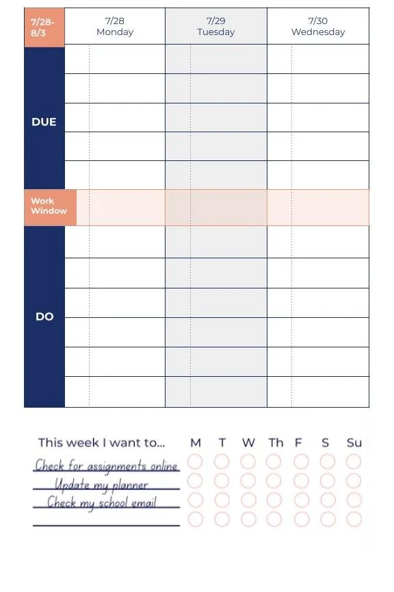 Executive Functioning Planner for Students | 2024-2025 Academic Planner ...
