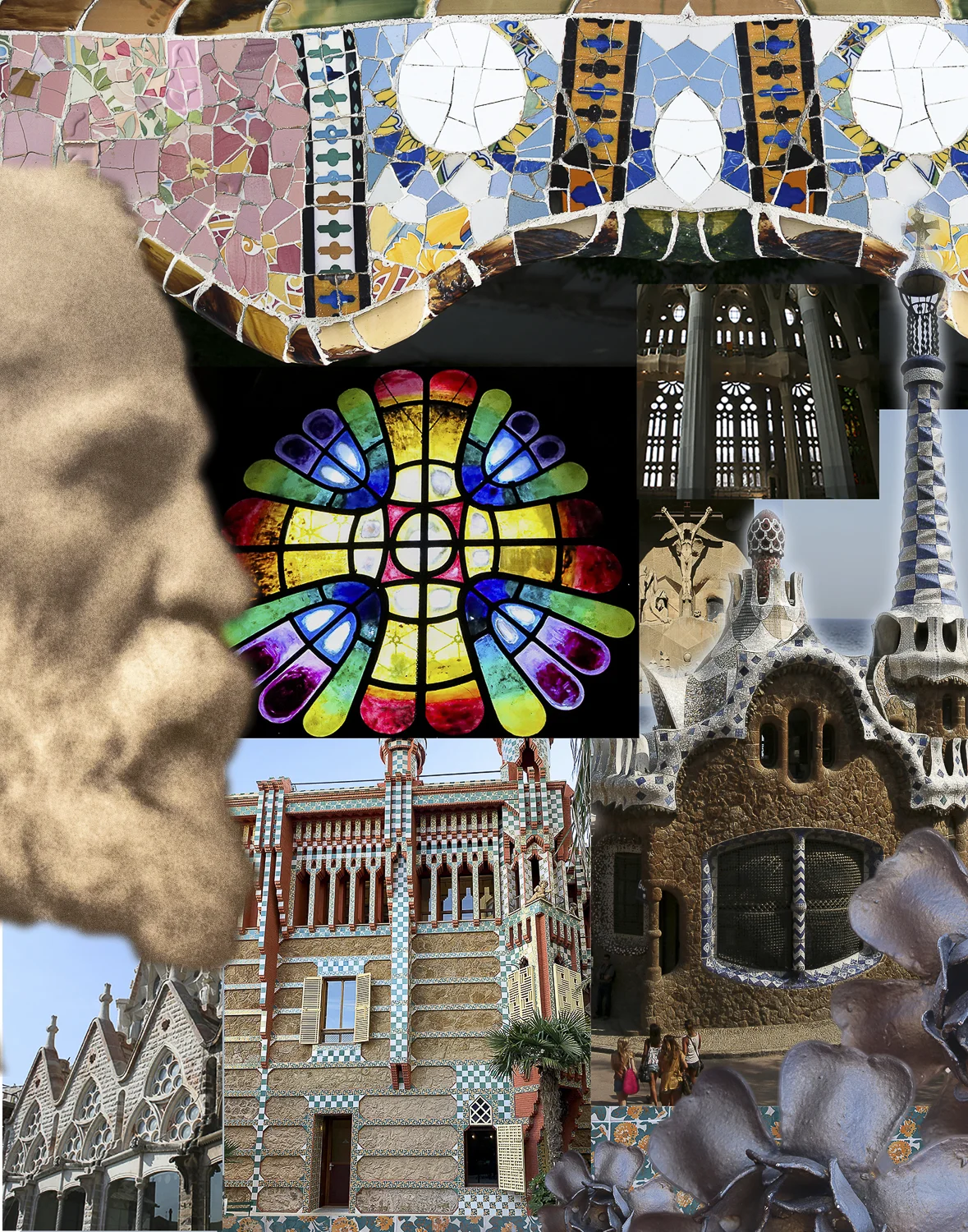 Collage "Dan Faloon Meets Antoni Gaudi" 2nd Rendition