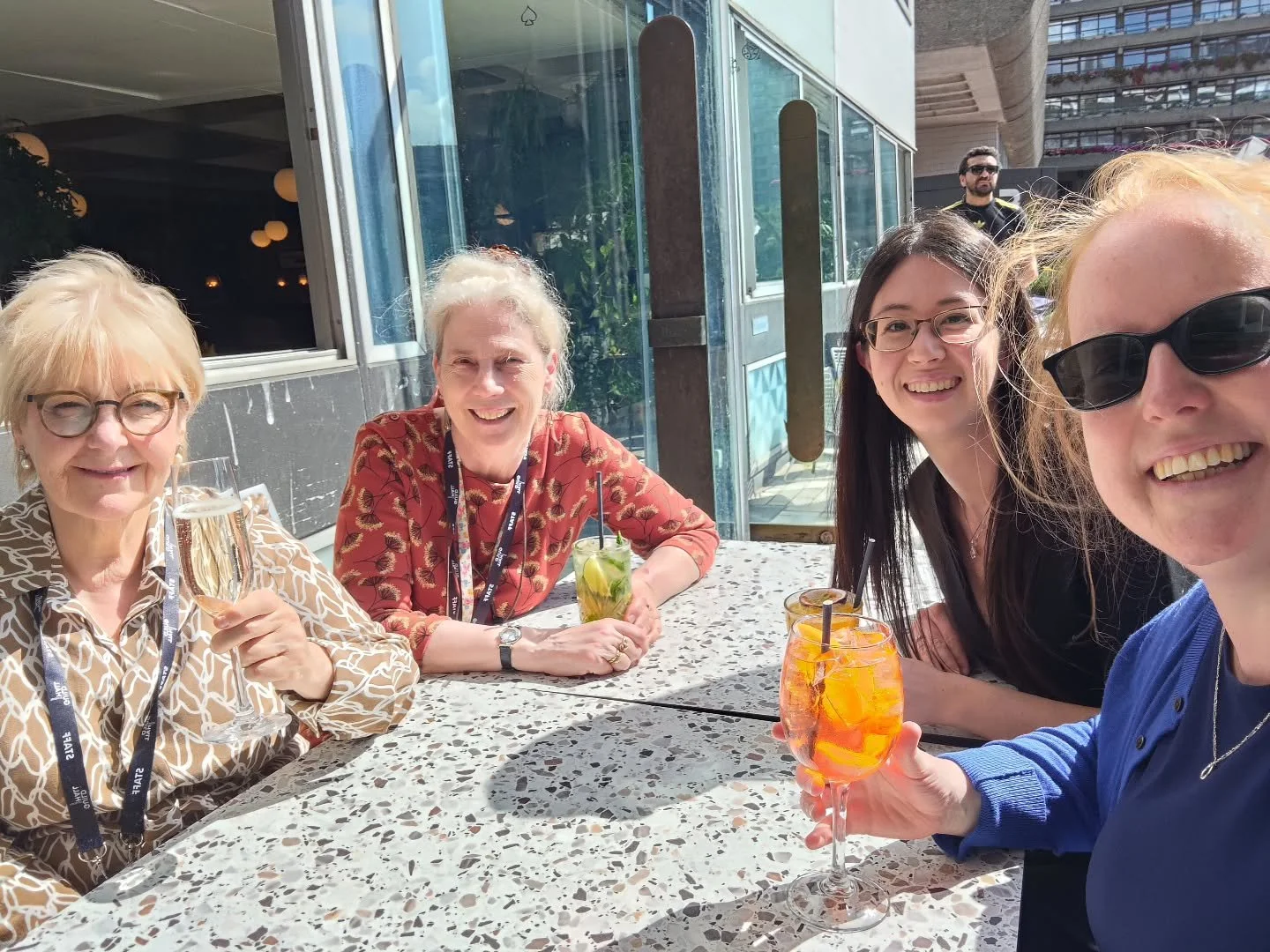Drinks in the sun for the vocal department at Junior Guildhall after the final of the Vocal Prize this afternoon. The absolute best to have @harriet_burns_ in to adjudicate the competition and share her joy with our lovely students!