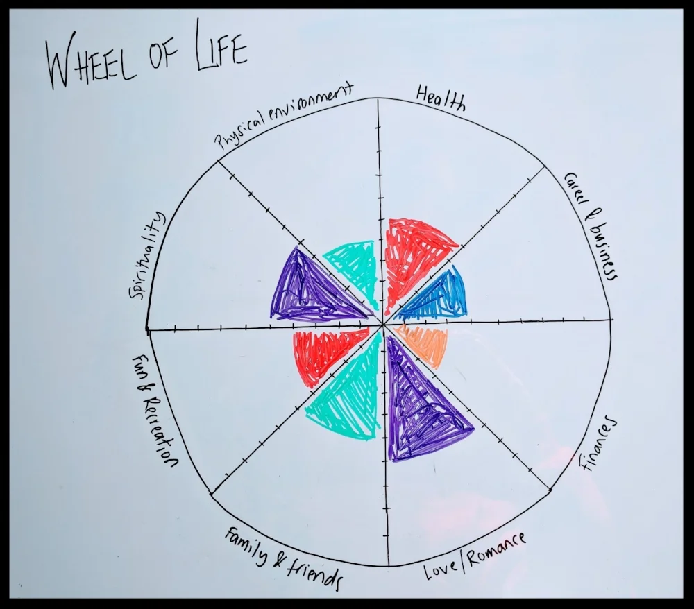 Example of a completed 'Wheel of Life'