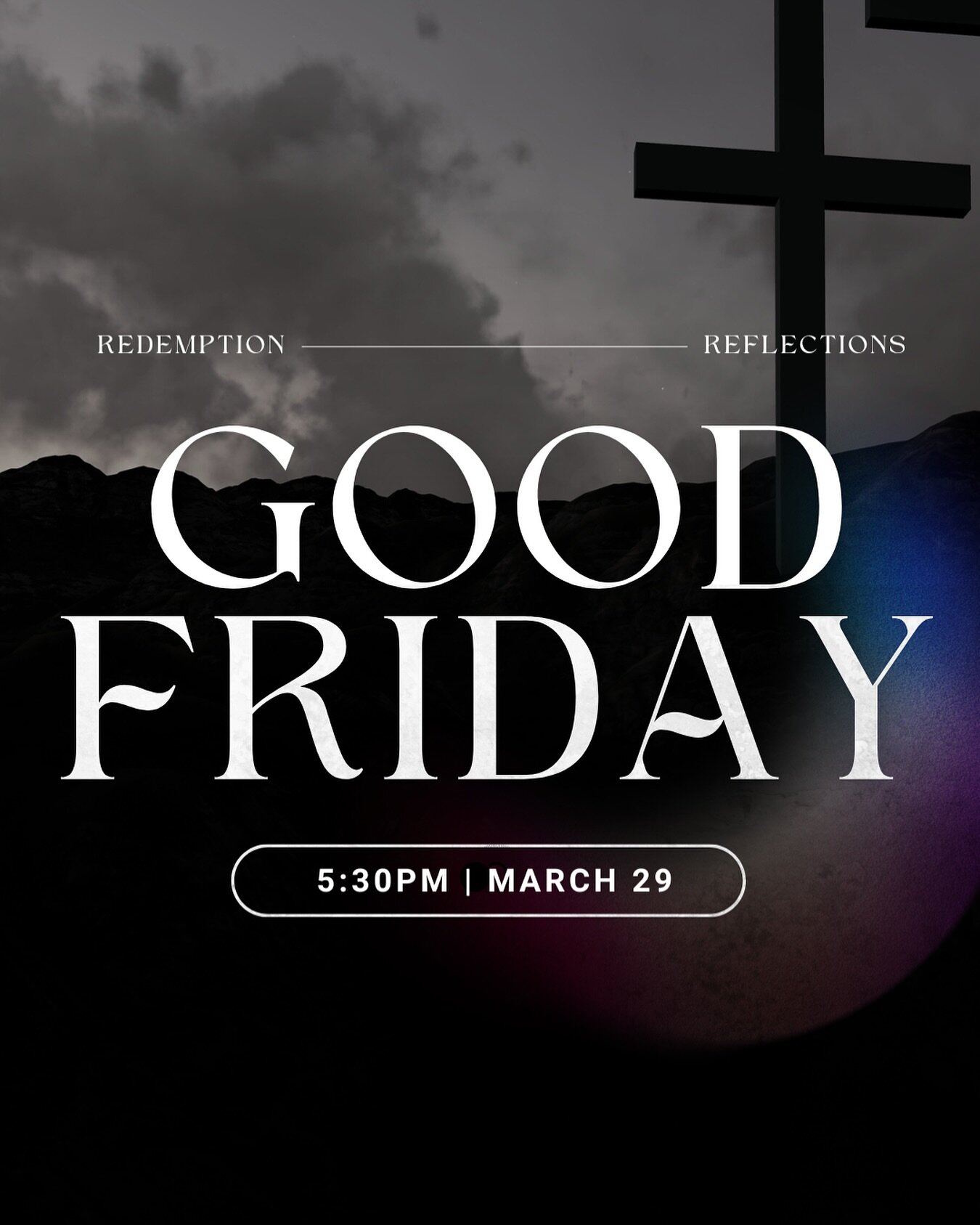 Join us tomorrow at 5:30pm as we reflect on the sacrifice Jesus made on the cross and take communion together.