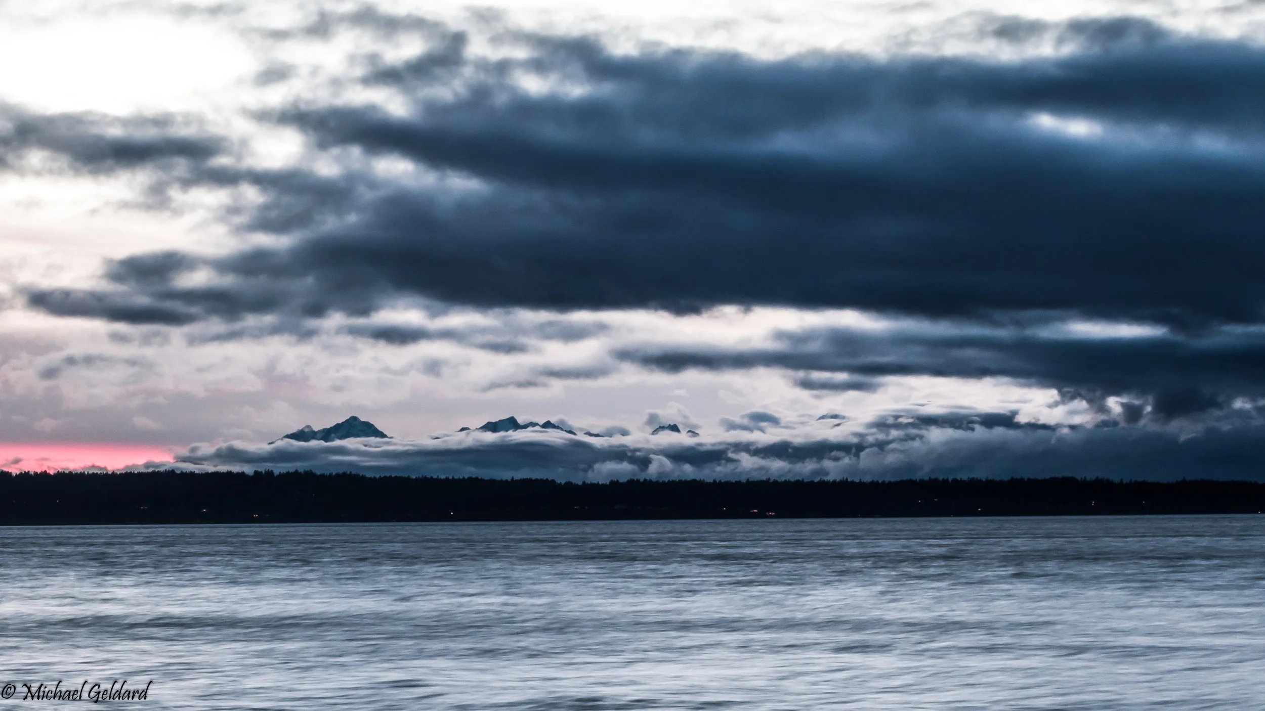 Cloudy sunset at Carkeek Park