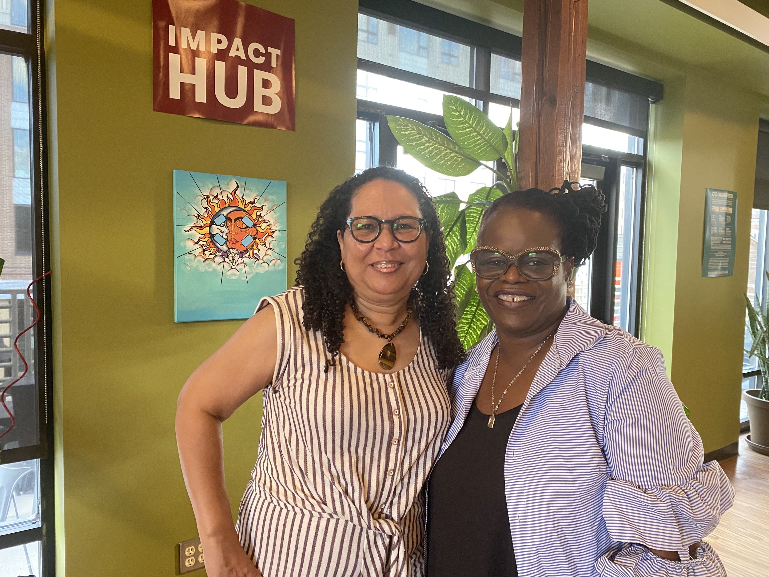 Mary with owner of Sistah Co-op Angie Lamb-Onayiga.jpg