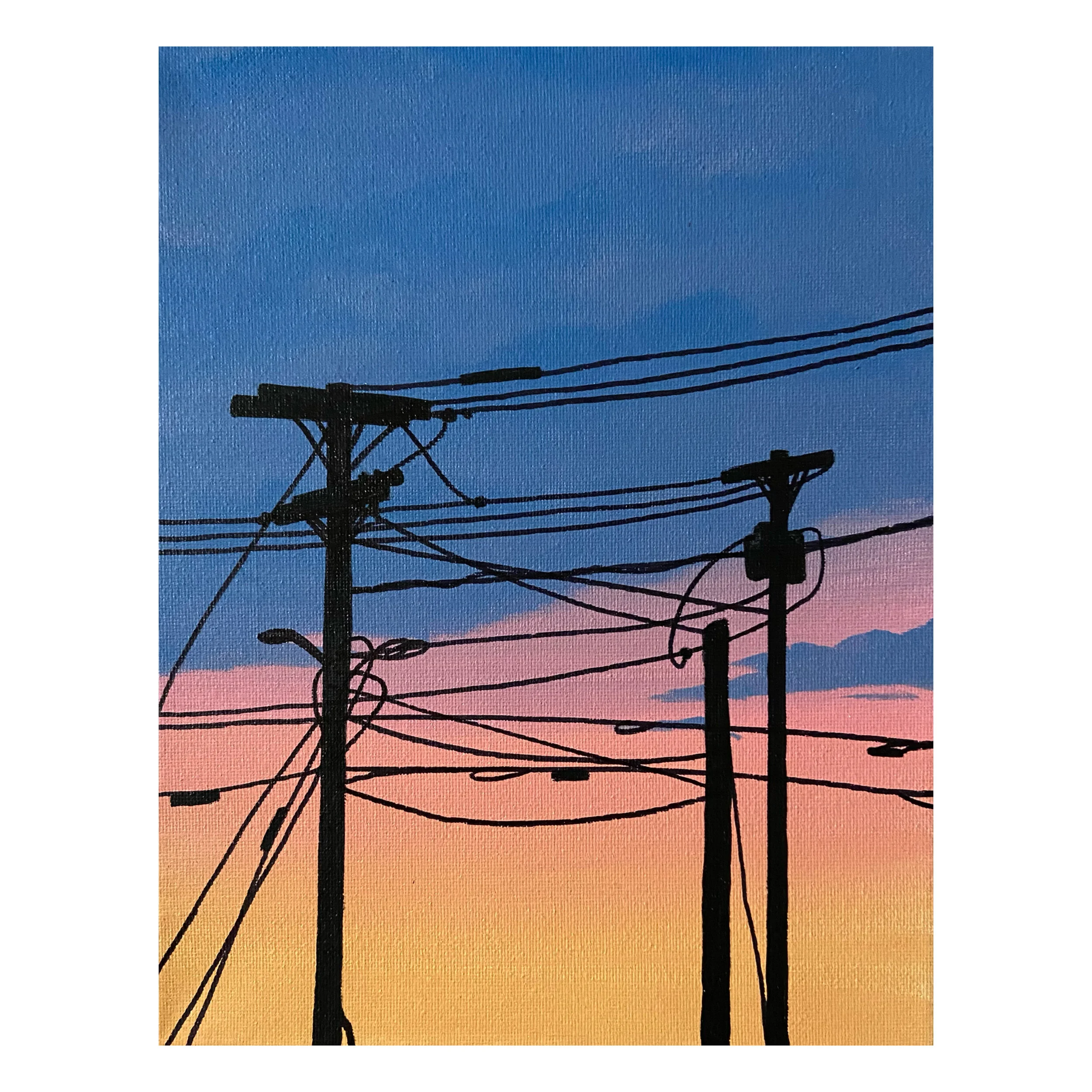 Power Line Painting Study (Framed)
