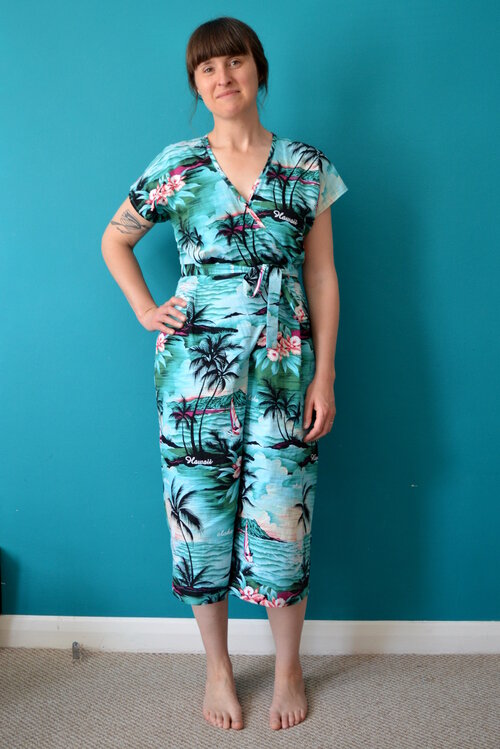 My Zadie Jumpsuit in the new Spoonflower Petal Signature Cotton Fabric  (review of both!) - Katie Kortman