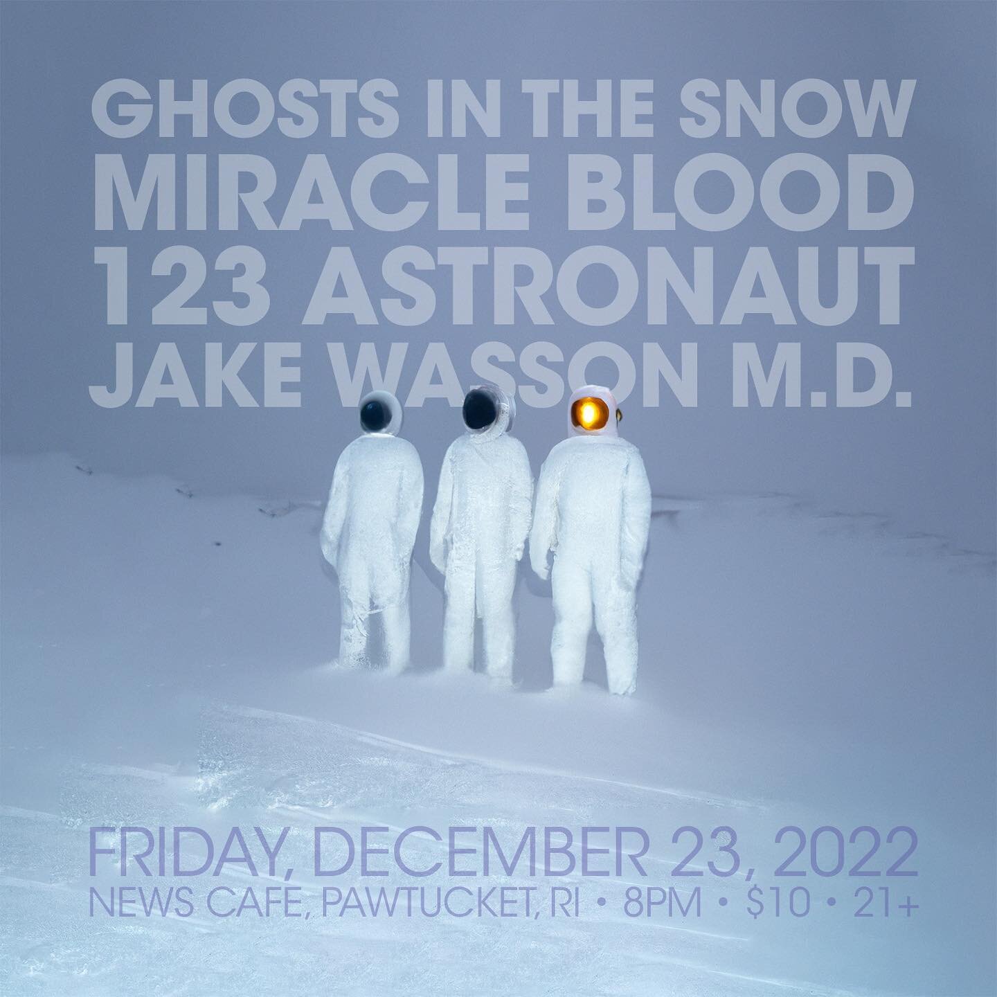 Friday! We&rsquo;re jingling the bells at @thenewscaferi  with @ghostsinthesnowband, @miraclebloodmusic, and @jakewassonmd.