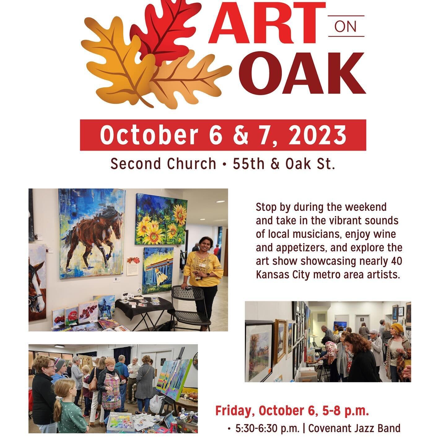 Art on Oak starts today! I&rsquo;m all set up in the Gallery. Looking forward to seeing you at 5!  #artonoak #kansascityart  #kansascityartist