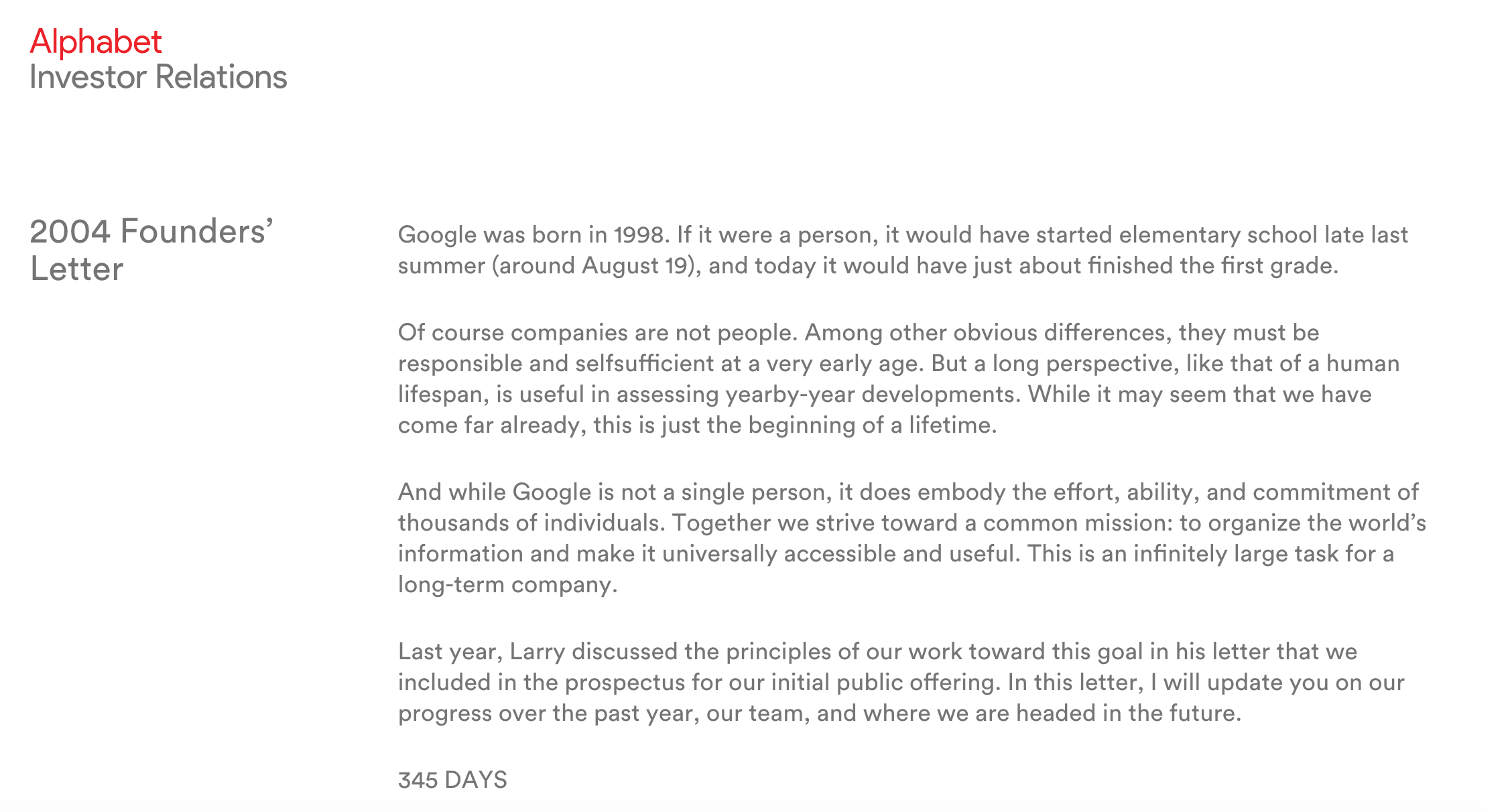 Google 2004 IPO Founder's Letter
