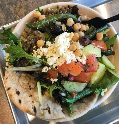 Salad bowl from Simply Greek in Raleigh, NC