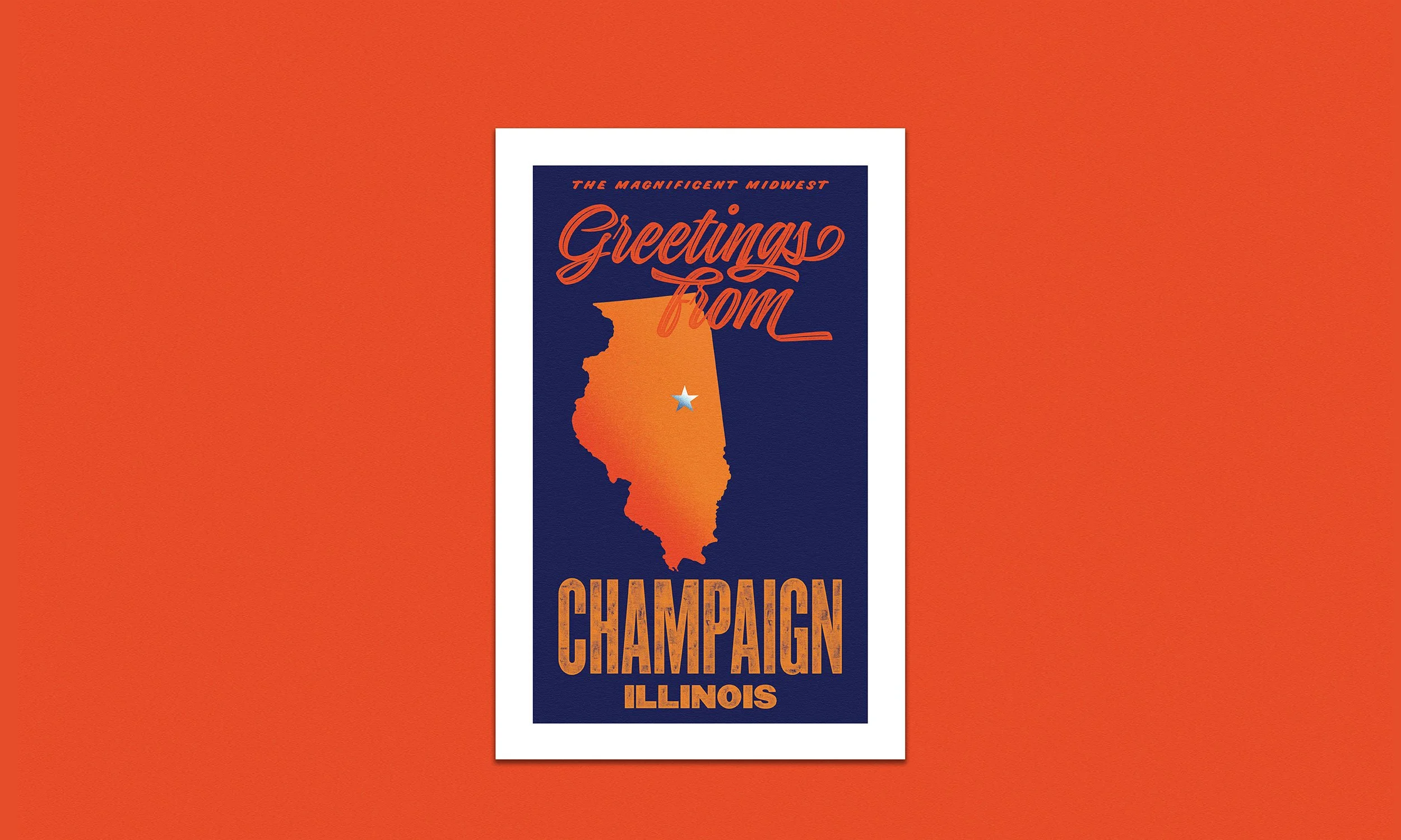  Poster series of a collection of well-known Midwestern college towns. 