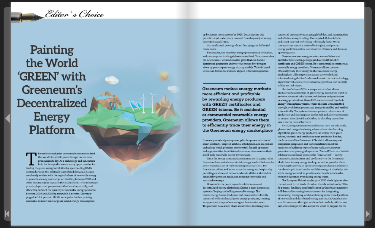 Greeneum as CIO Editor´s Choice 