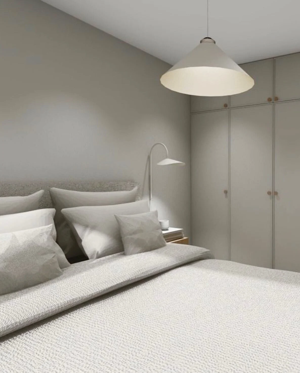 Makuuhuoneen fiilis l&auml;htee sellaisesta perusrauhallisuudesta. 

x l&auml;mpim&auml;t s&auml;vyt 
x sammutettu v&auml;ripaletti
x luonnonkuituiset tekstiilit
x raitista ilmaa
x luonnonvalo hoitaa suurimman valaistusteht&auml;v&auml;n
x lukuvalo j