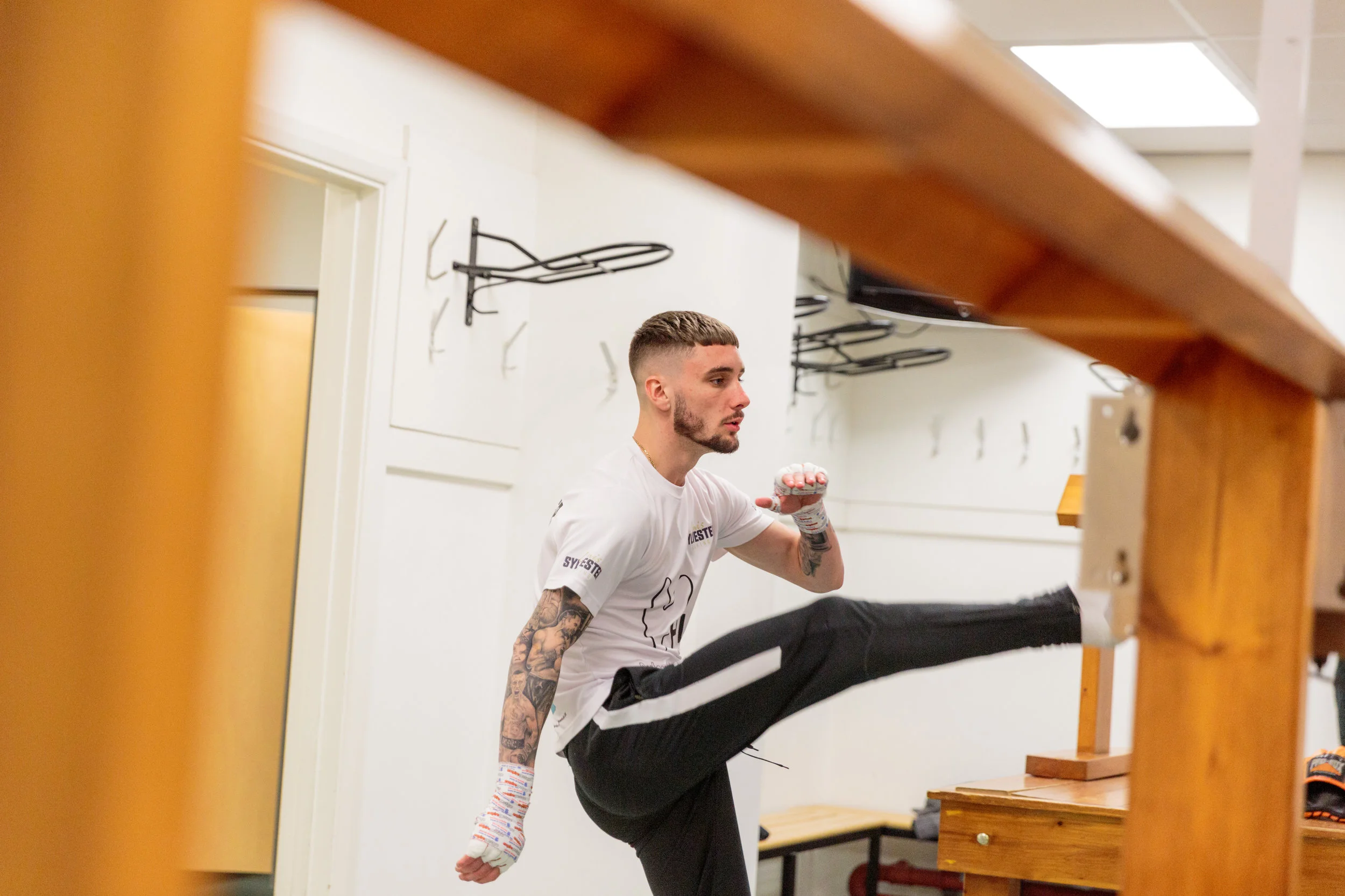 Lewis Sylvester Warming Up