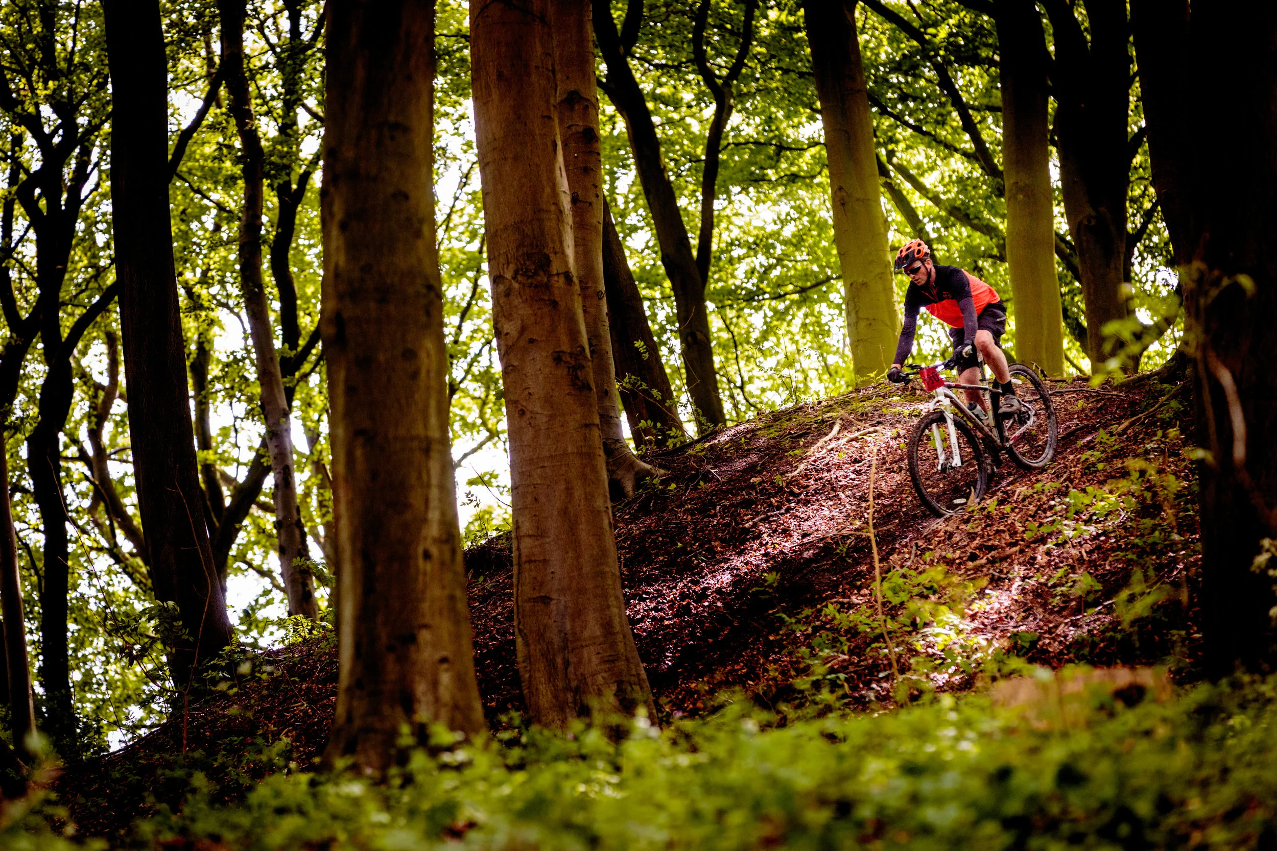 A trick mountain biking decent