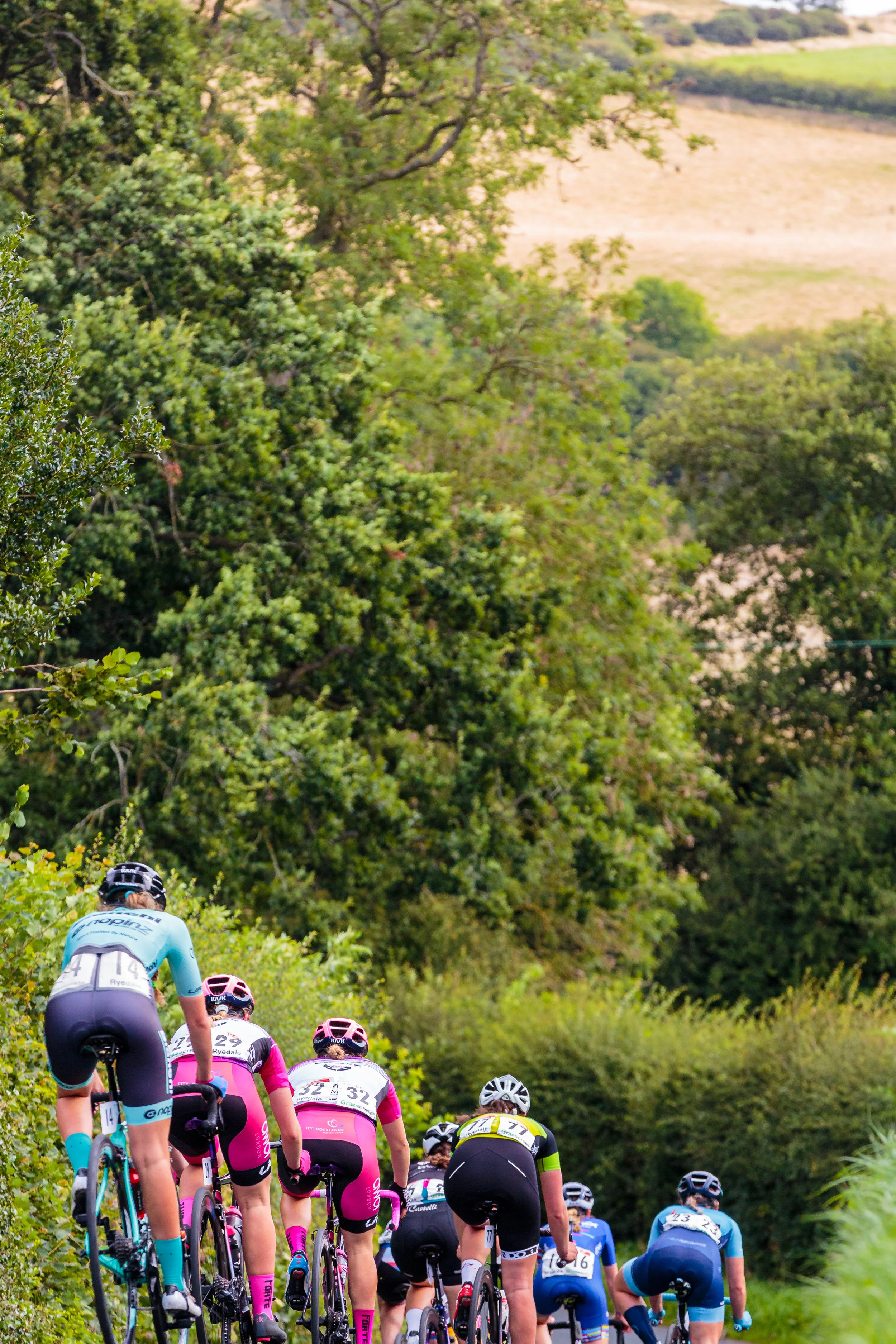 Women Cyclists Descending