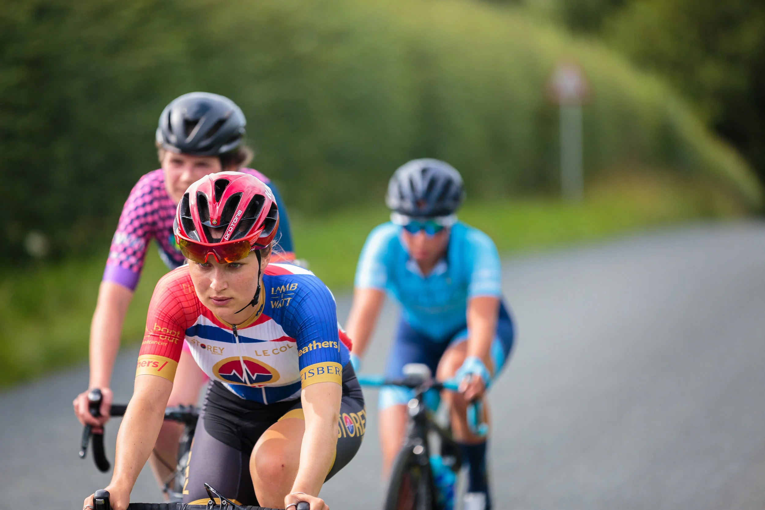 A Small Group of Women Cycling