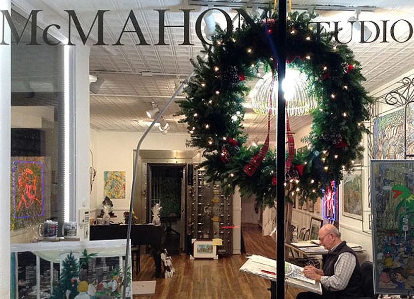 Mark McMahon in his Highwood Studio