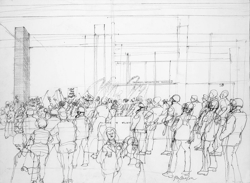 Protesting Nixon - Milwaukee Anti War Crowd