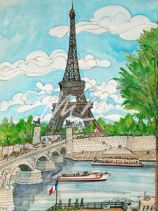 Paris, France - Eiffel Tower Vertical | McMahon Gallery