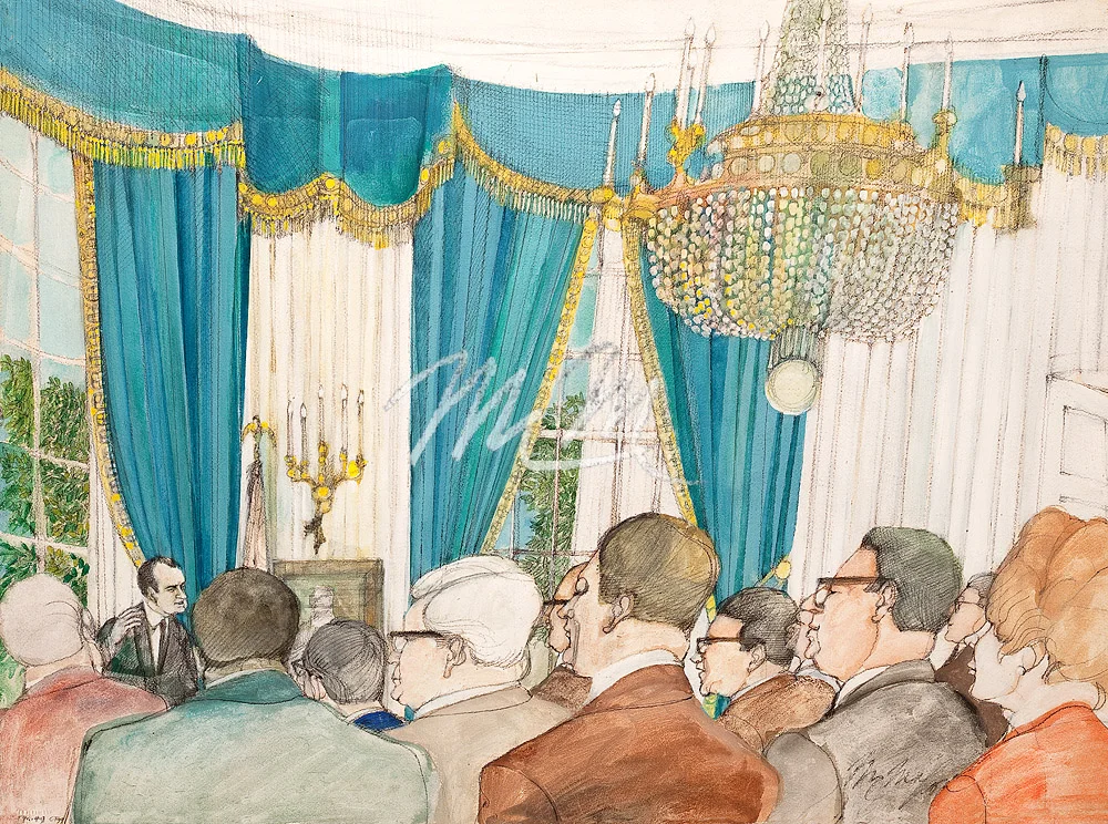 FM-Mike-CT 4649-CT 99 - Nixon in Blue Room at White House 1976.jpg