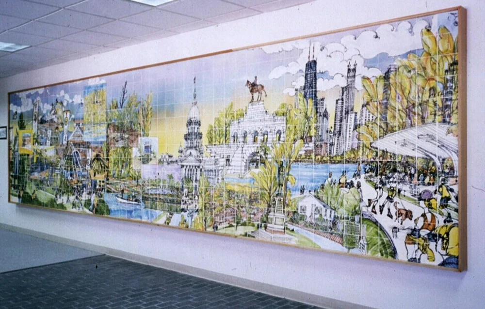 State of Illinois Mural, DePlaines, Illinois - 6’by40’ Ceramic Tile
