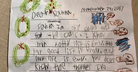 Kid Puts Santa On A Poster With This Letter