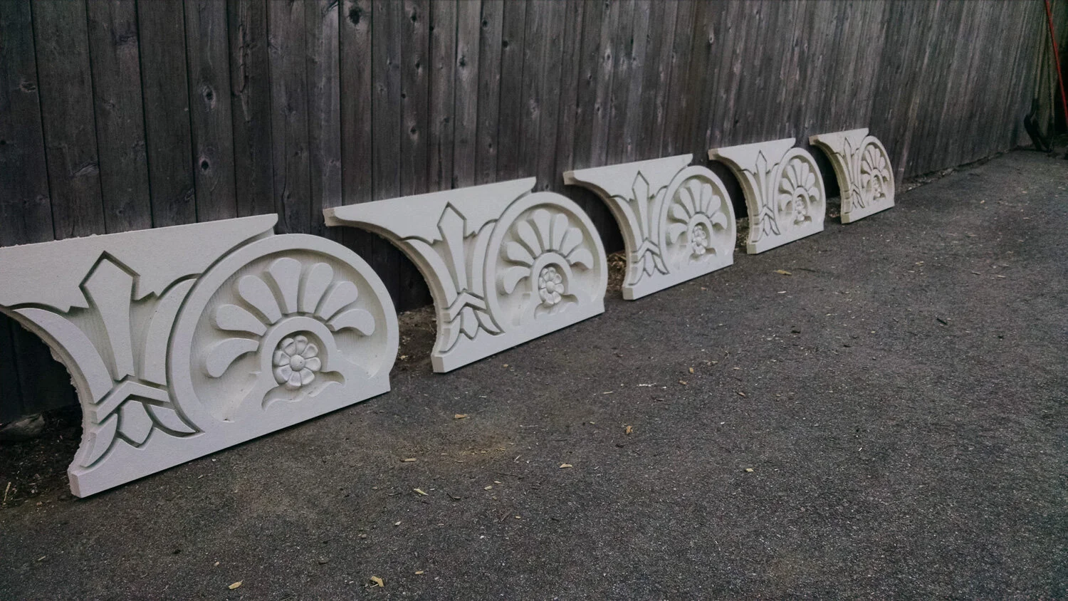 Newly cast cement decorative frieze