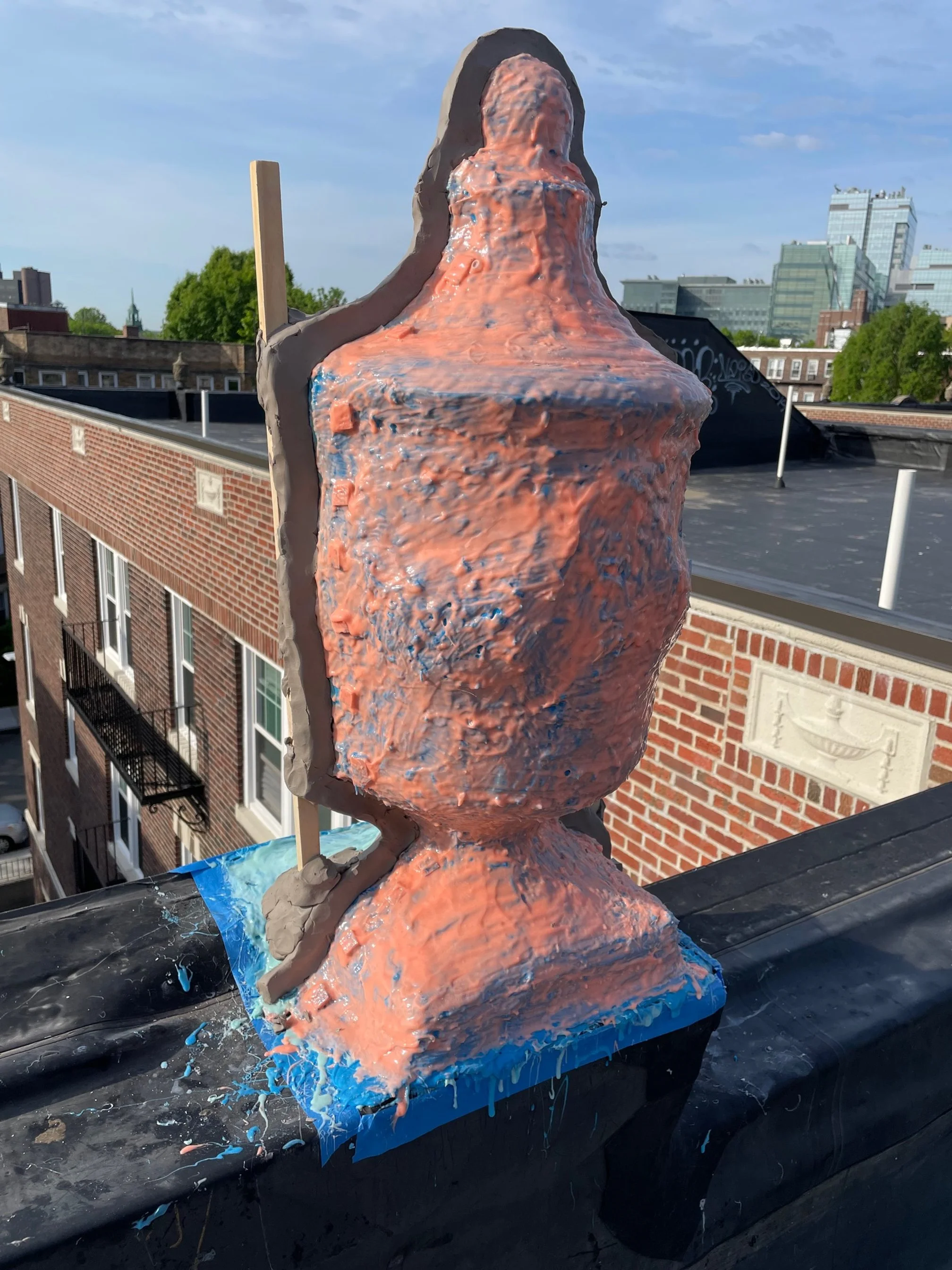 Urn molding in process.