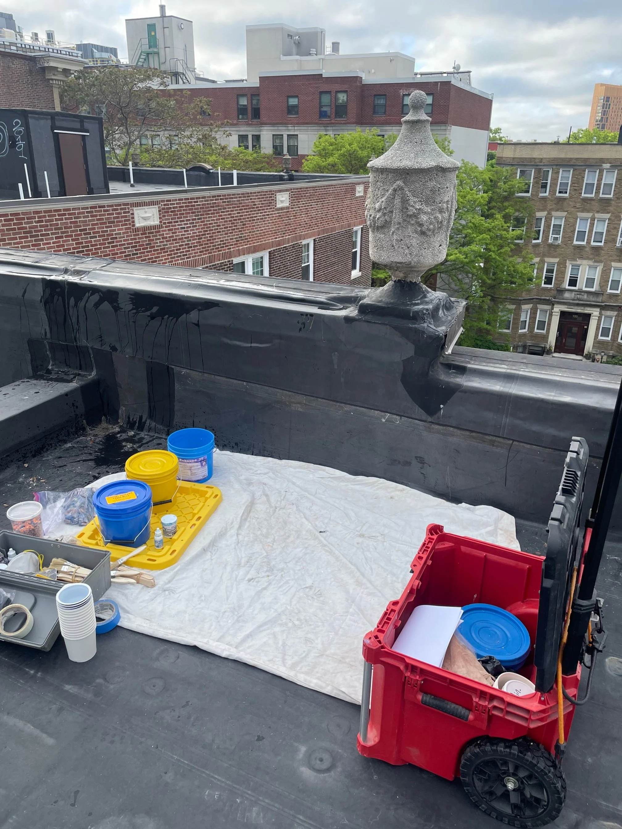 Urn molding in process.