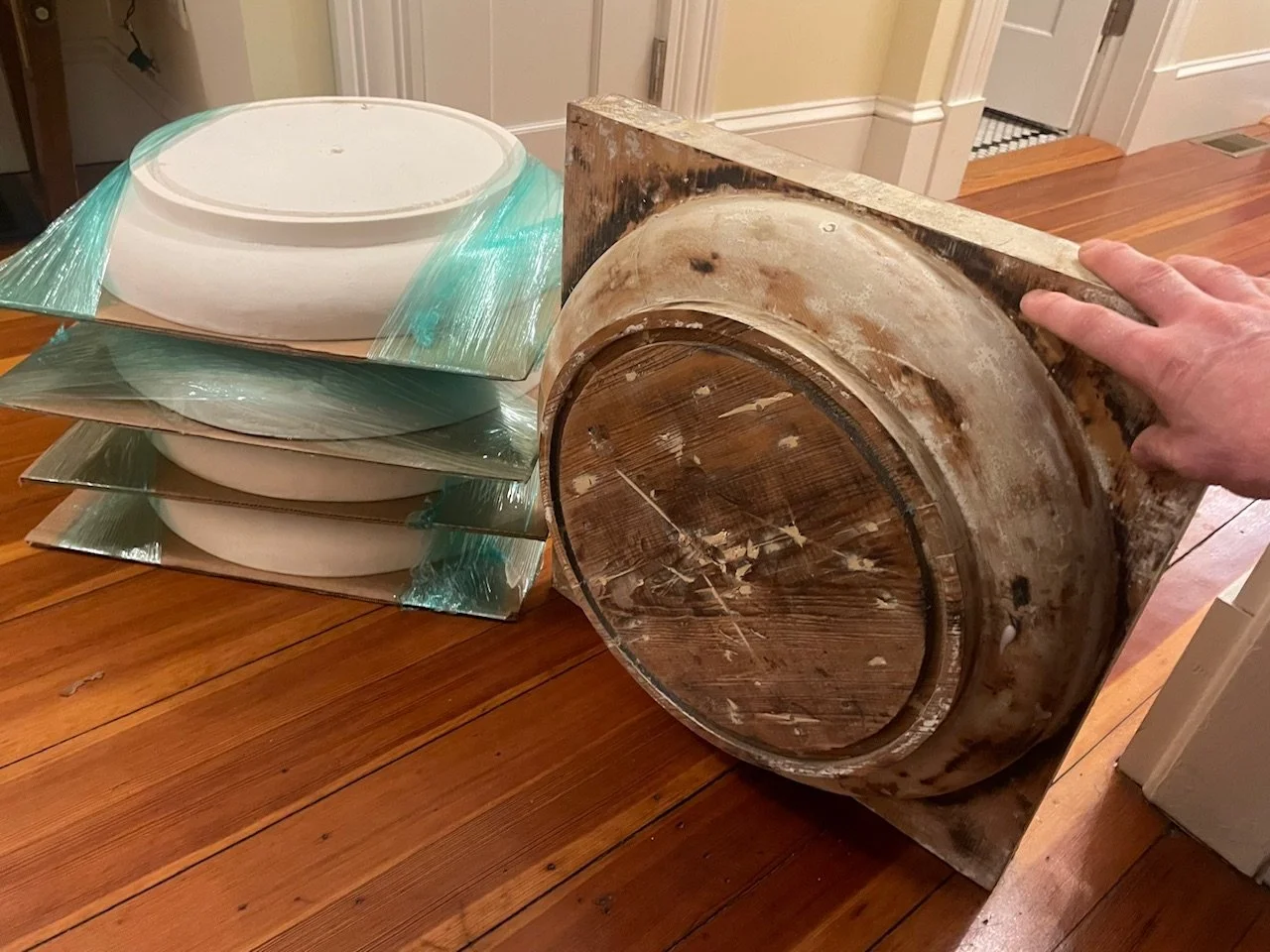 Porch Column base and cap castings.