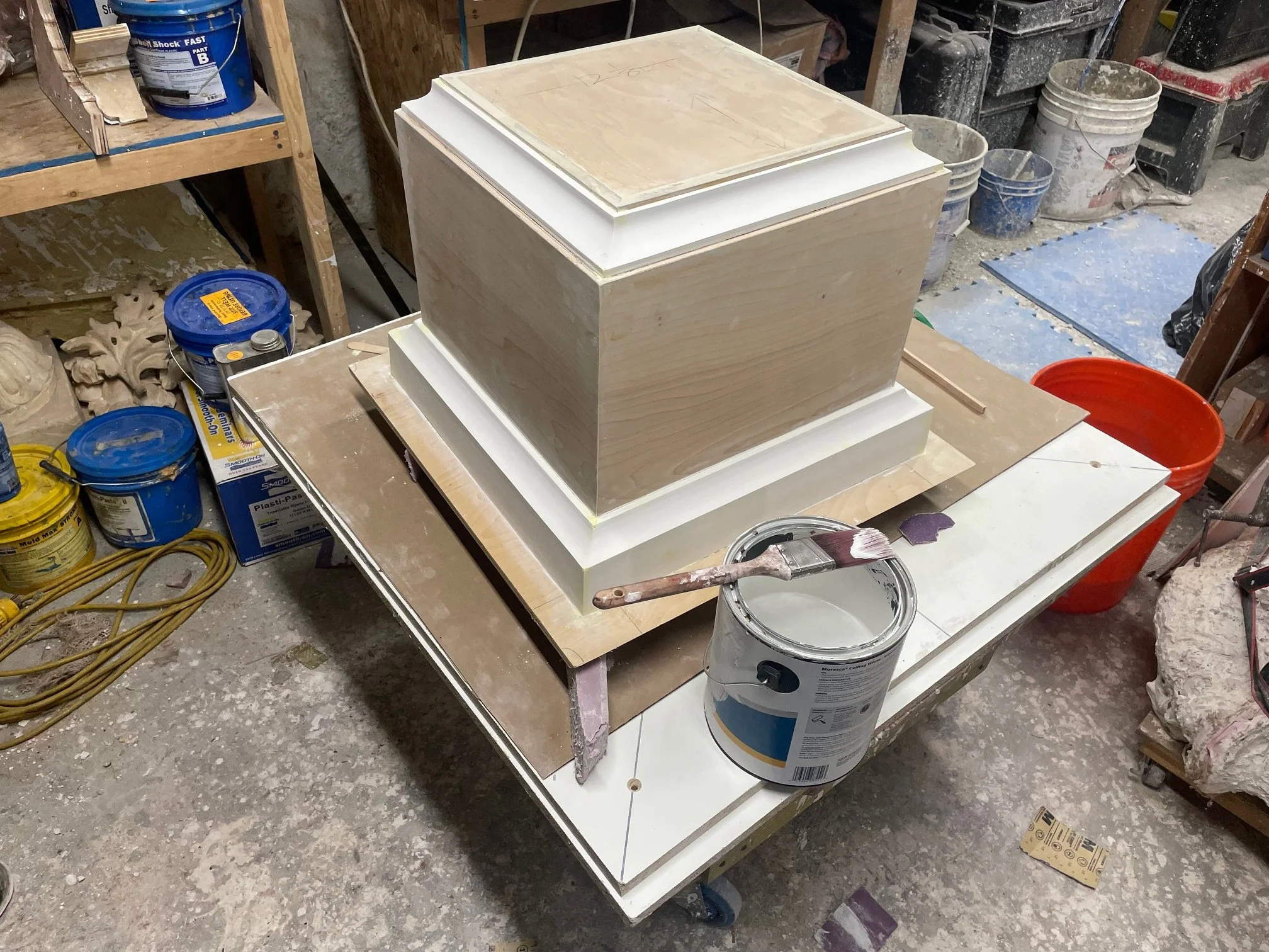 Base model being assembled