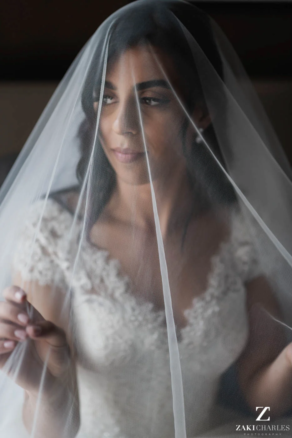 Natural light portrait of the bride at Marriott Hotel Regents Park 3