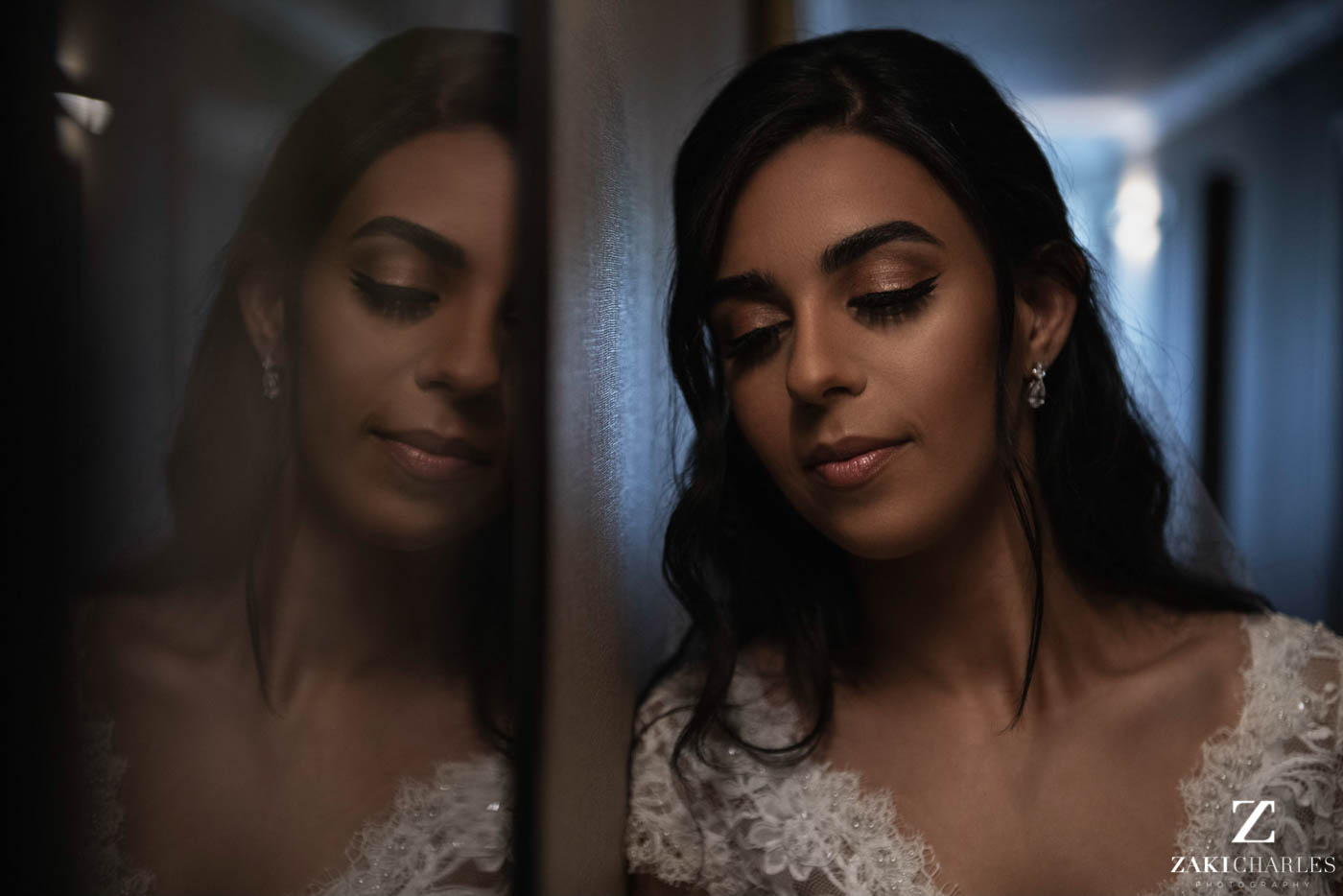 Natural light portrait of the bride at Marriott Hotel Regents Park 5