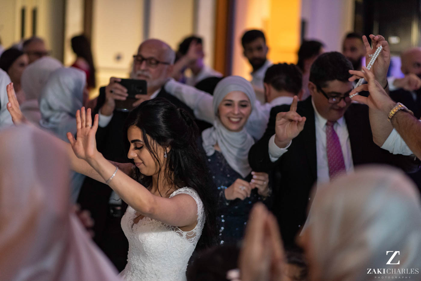 Guests dancing at Marriott Hotel Regents Park Wedding Venue 6