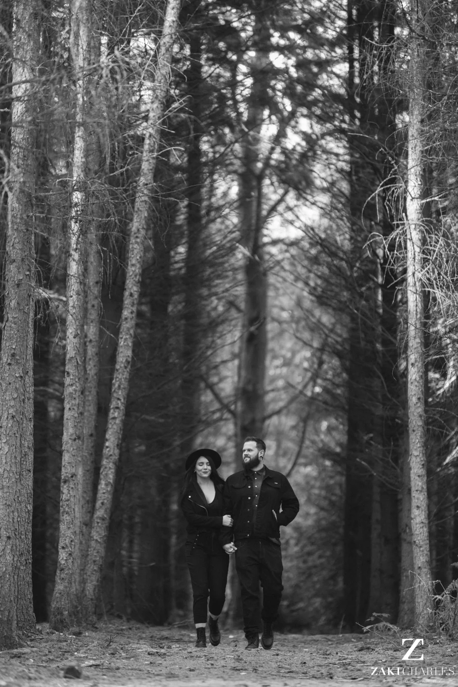 Black Park Engagement Session, Kirsty & Alex black and white 4